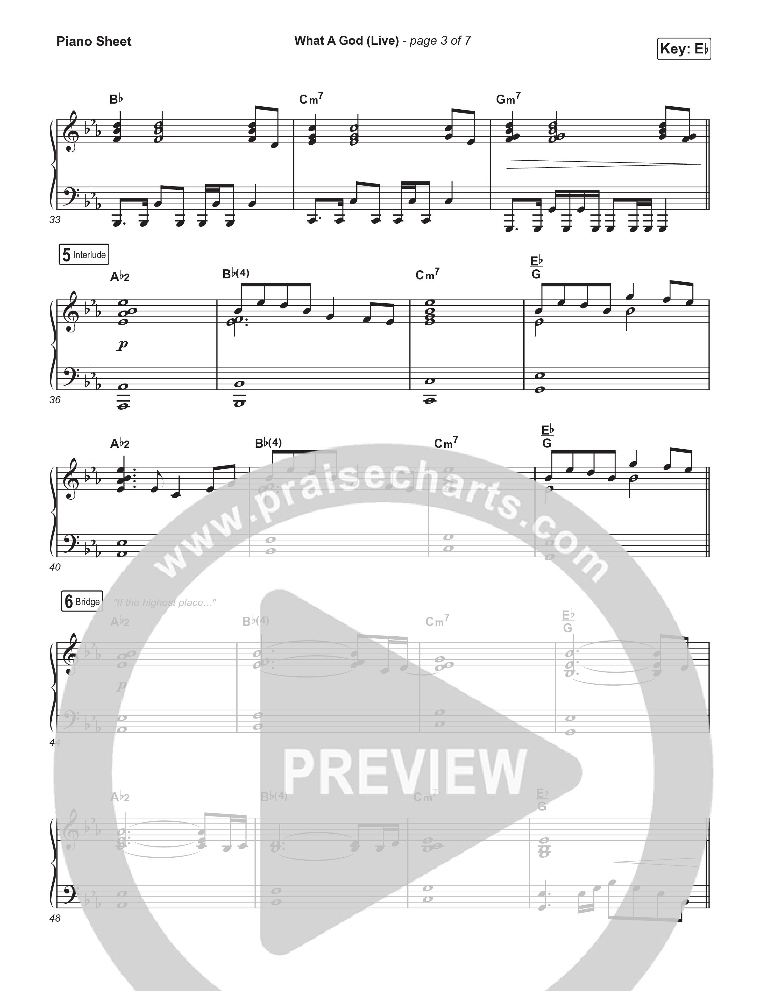 What A God (Sing It Now) Piano Sheet (SEU Worship / One House / Chelsea Plank / Kenzie Walker / Roosevelt Stewart / Arr. Luke Gambill)
