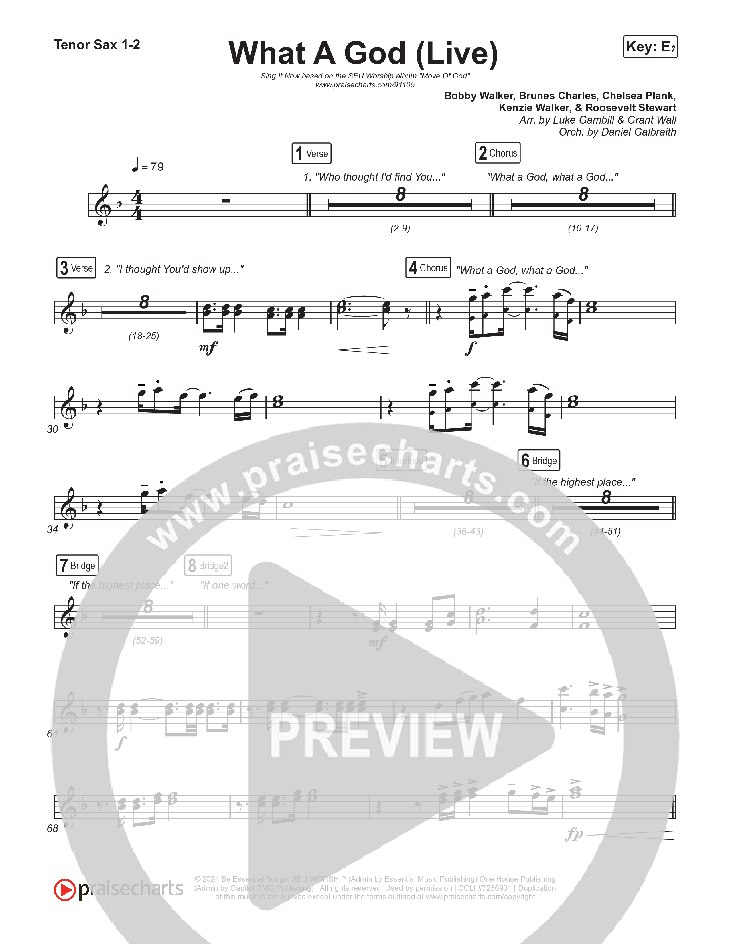 What A God (Sing It Now) Sax Pack (SEU Worship / One House / Chelsea Plank / Kenzie Walker / Roosevelt Stewart / Arr. Luke Gambill)