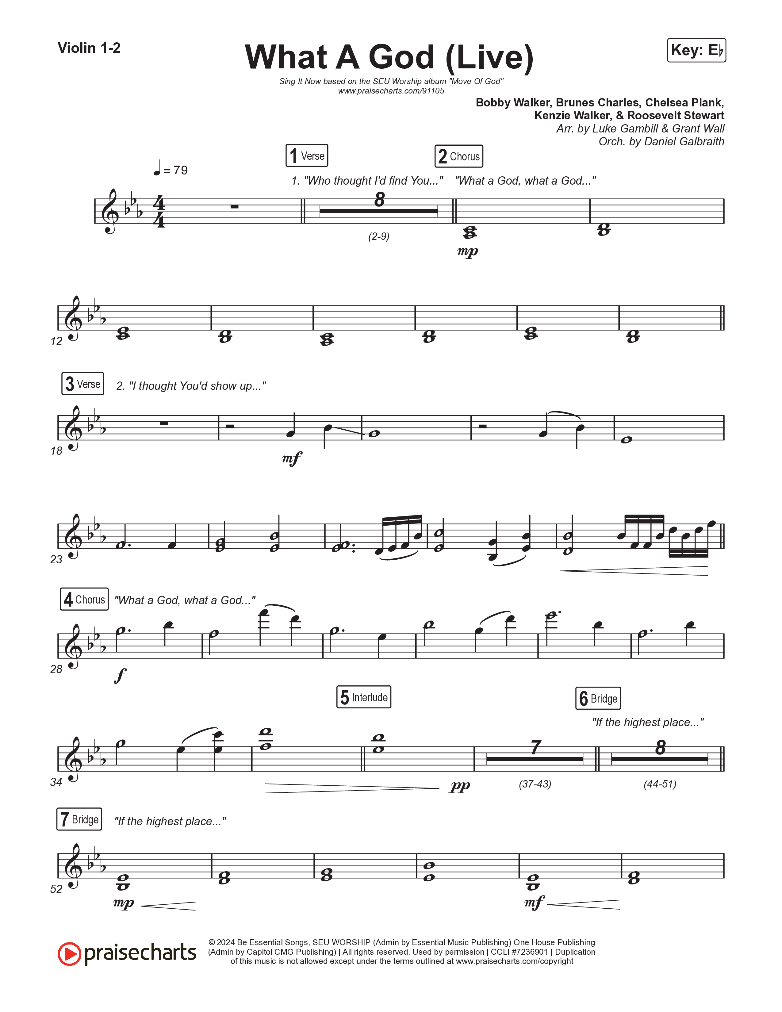 What A God (Sing It Now) String Pack (SEU Worship / One House / Chelsea Plank / Kenzie Walker / Roosevelt Stewart / Arr. Luke Gambill)