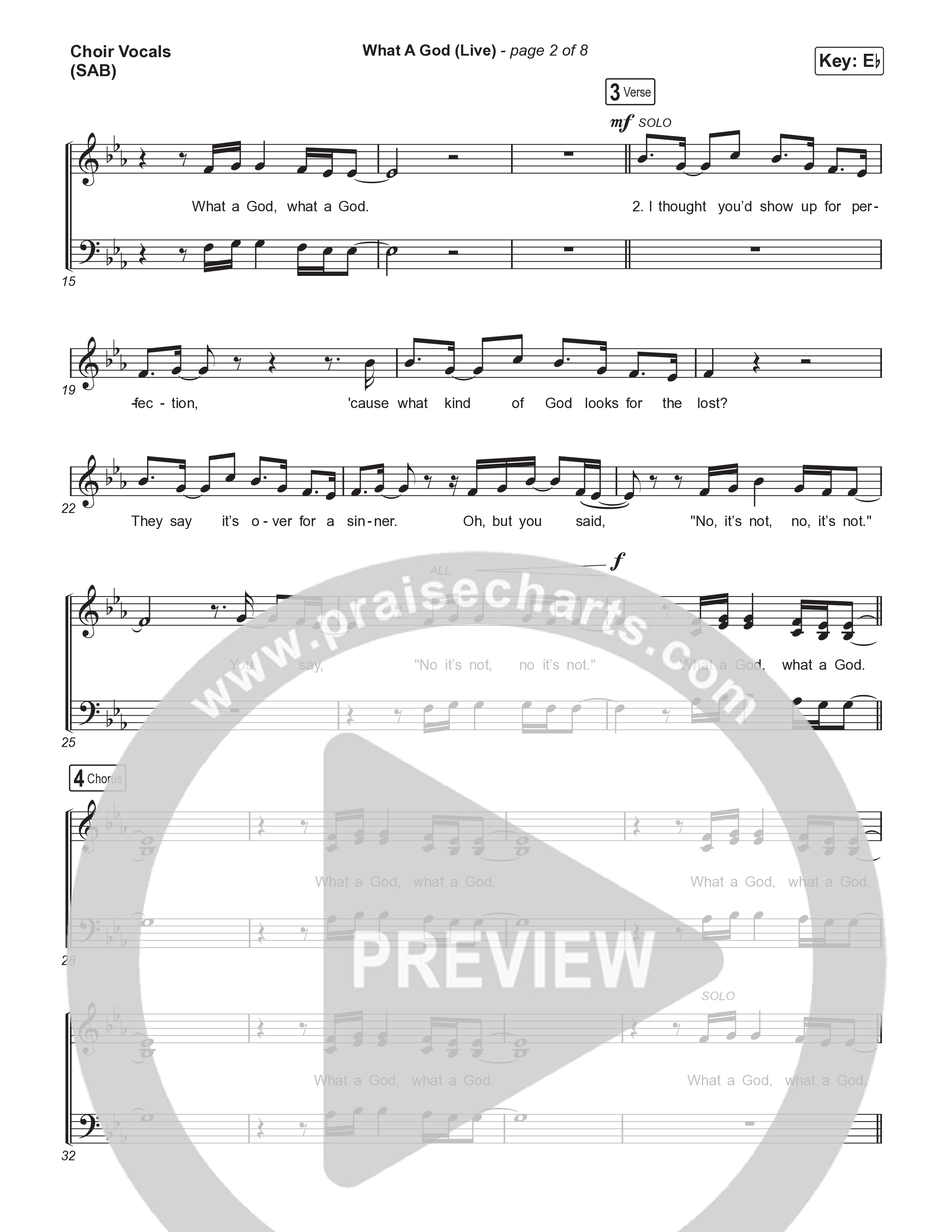 What A God (Worship Choir/SAB) Choir Sheet (SAB) (SEU Worship / One House / Chelsea Plank / Kenzie Walker / Roosevelt Stewart / Arr. Luke Gambill)