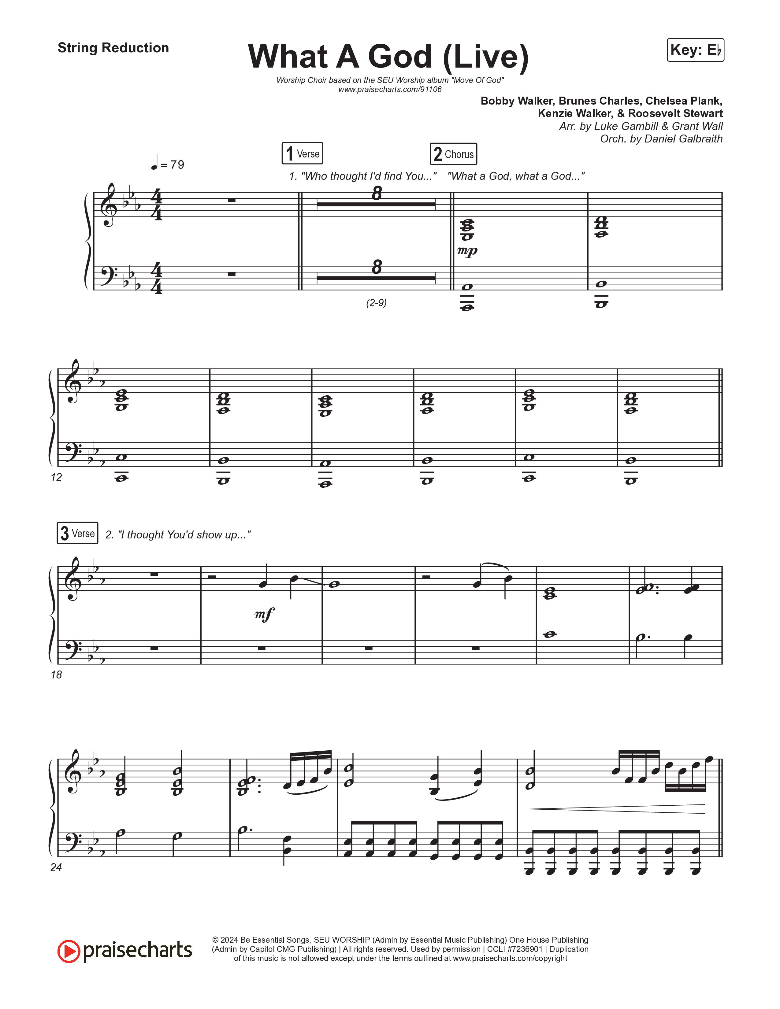 What A God (Worship Choir/SAB) String Reduction (SEU Worship / One House / Chelsea Plank / Kenzie Walker / Roosevelt Stewart / Arr. Luke Gambill)