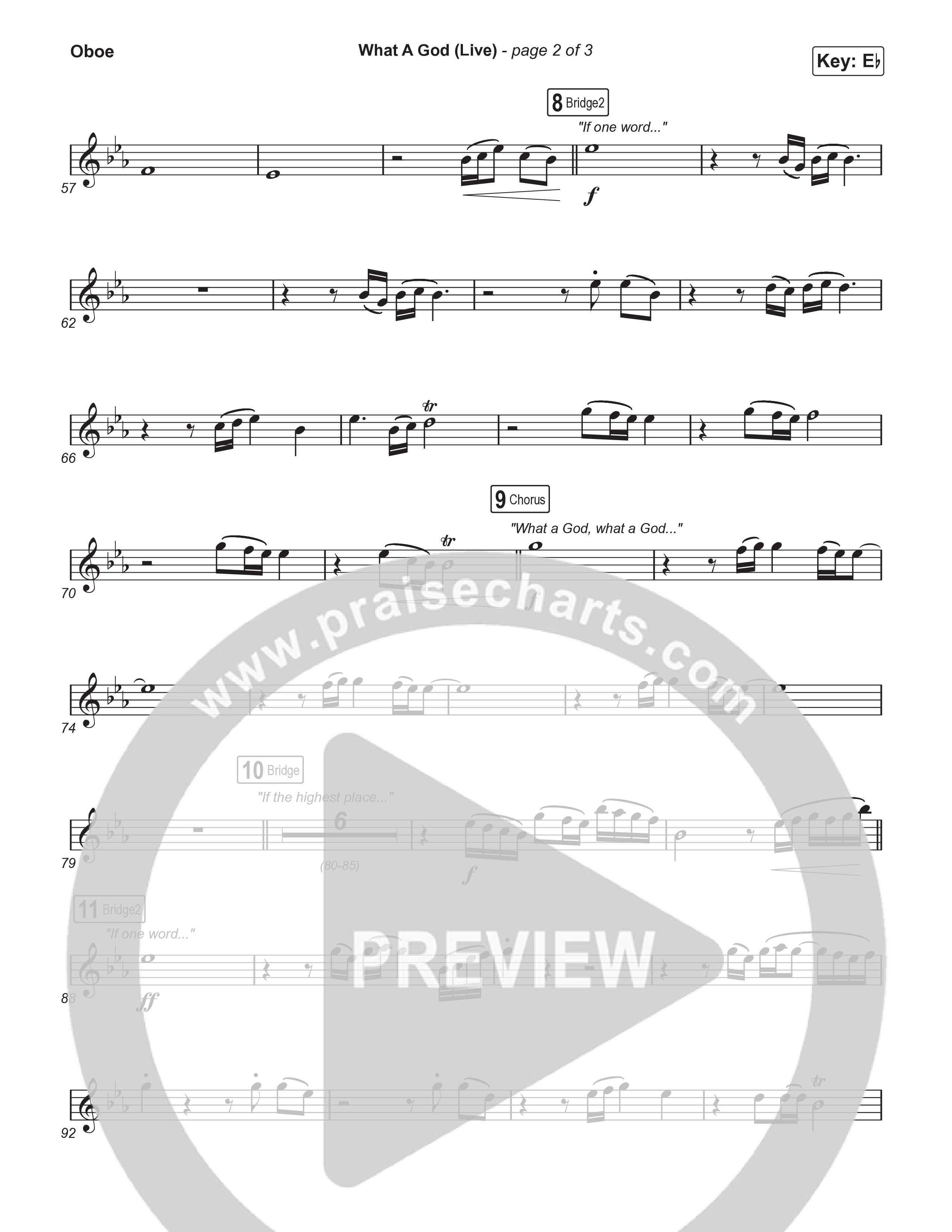 What A God (Unison/2-Part) Oboe (SEU Worship / One House / Chelsea Plank / Kenzie Walker / Roosevelt Stewart / Arr. Luke Gambill)
