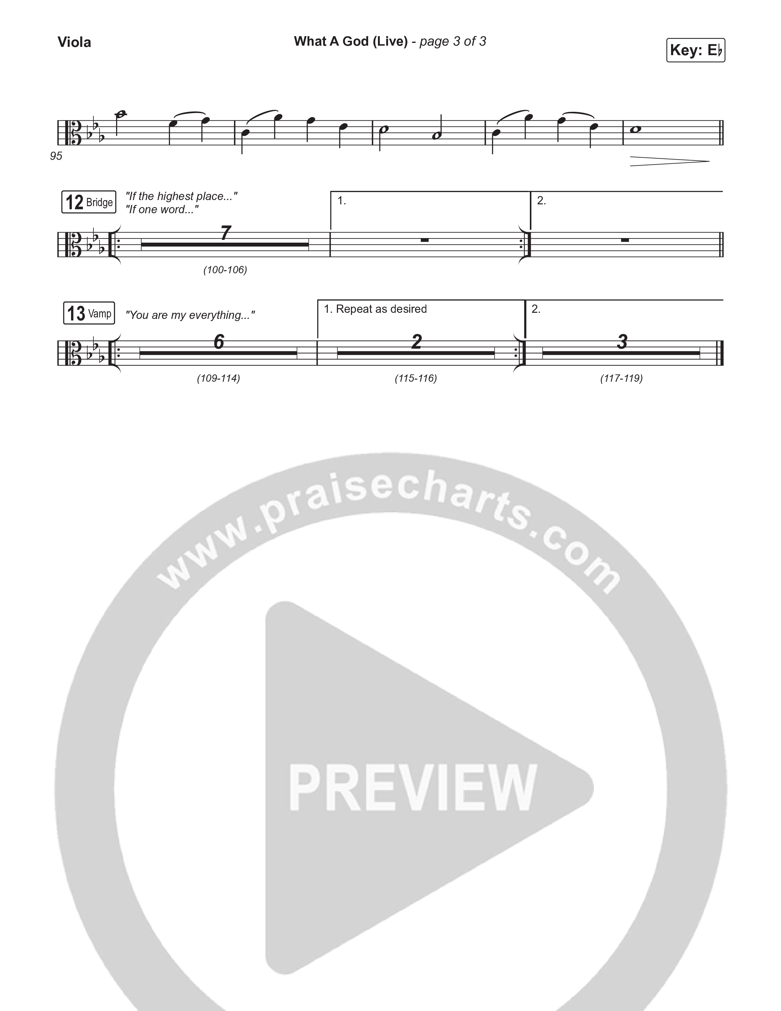 What A God (Unison/2-Part) Viola (SEU Worship / One House / Chelsea Plank / Kenzie Walker / Roosevelt Stewart / Arr. Luke Gambill)