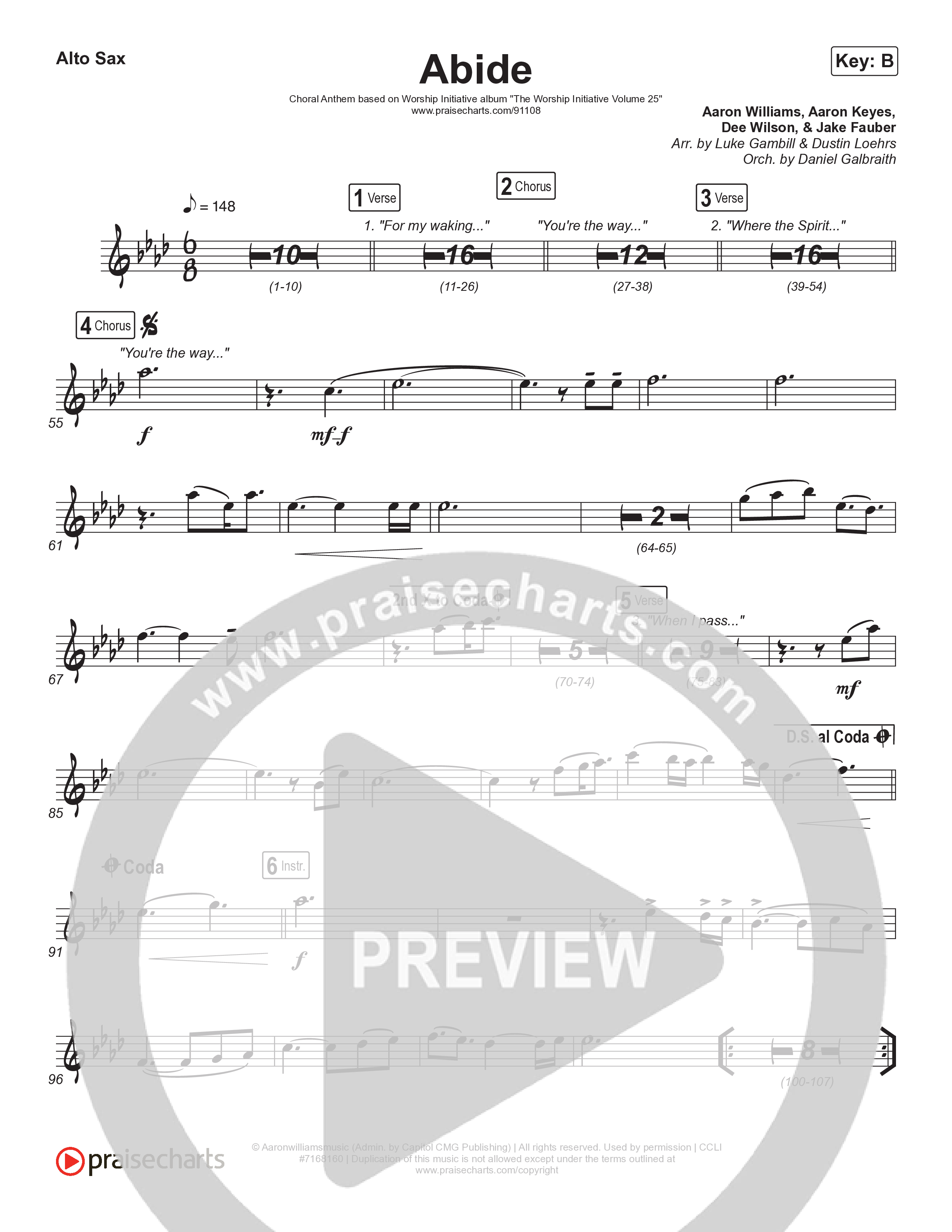 Abide (Choral Anthem SATB) Sax Pack (The Worship Initiative / Shane & Shane / Arr. Luke Gambill)