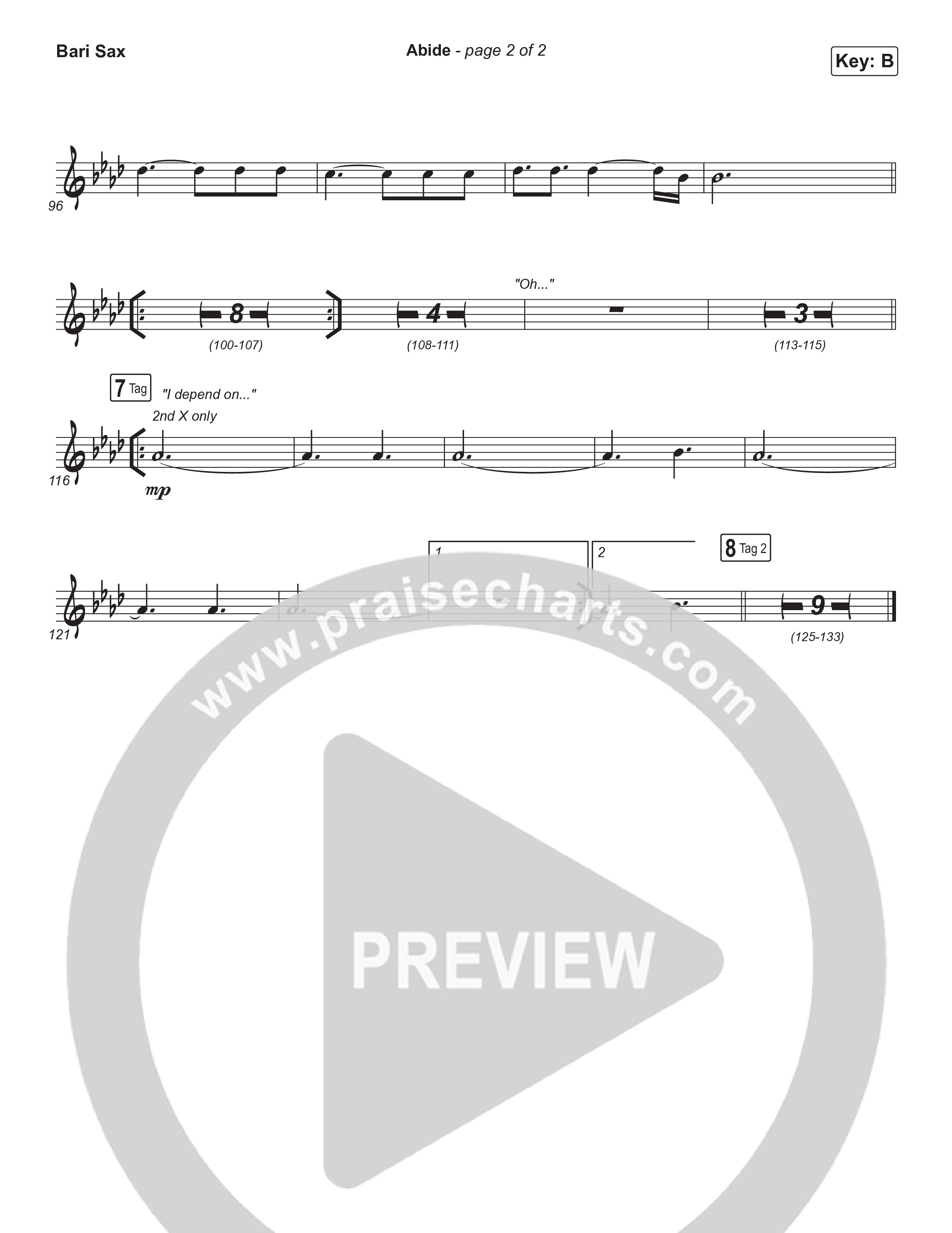 Abide (Choral Anthem SATB) Bari Sax (The Worship Initiative / Shane & Shane / Arr. Luke Gambill)