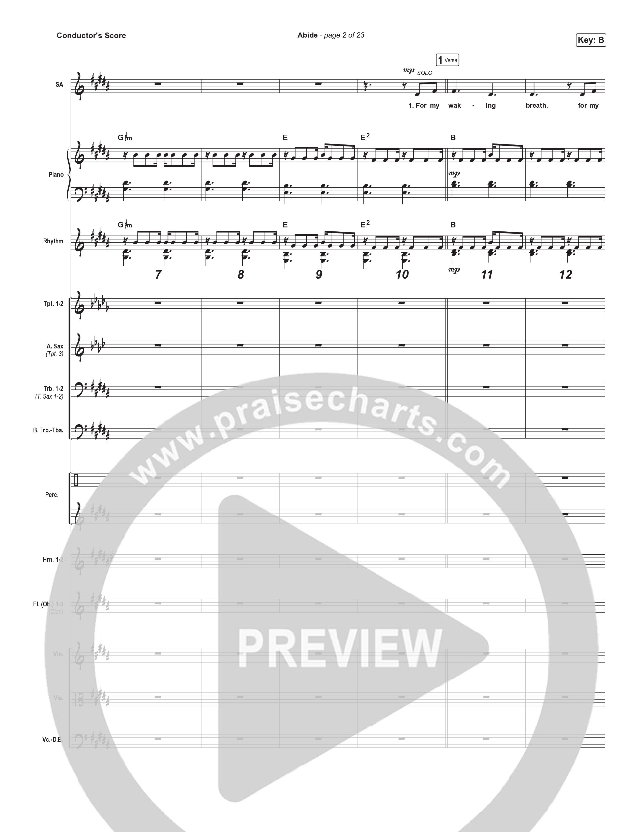 Abide (Choral Anthem SATB) Orchestration (The Worship Initiative / Shane & Shane / Arr. Luke Gambill)