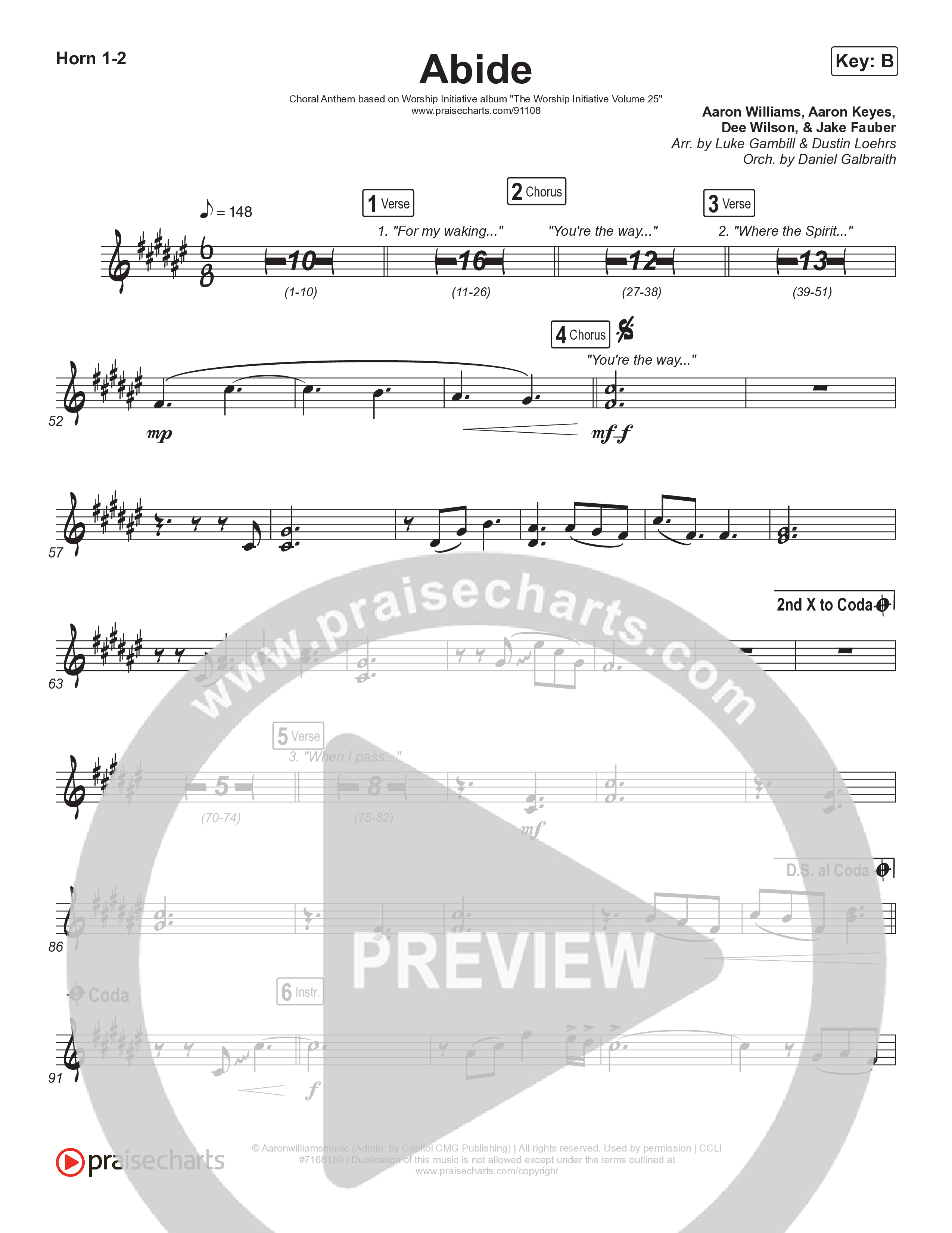 Abide (Choral Anthem SATB) Brass Pack (The Worship Initiative / Shane & Shane / Arr. Luke Gambill)