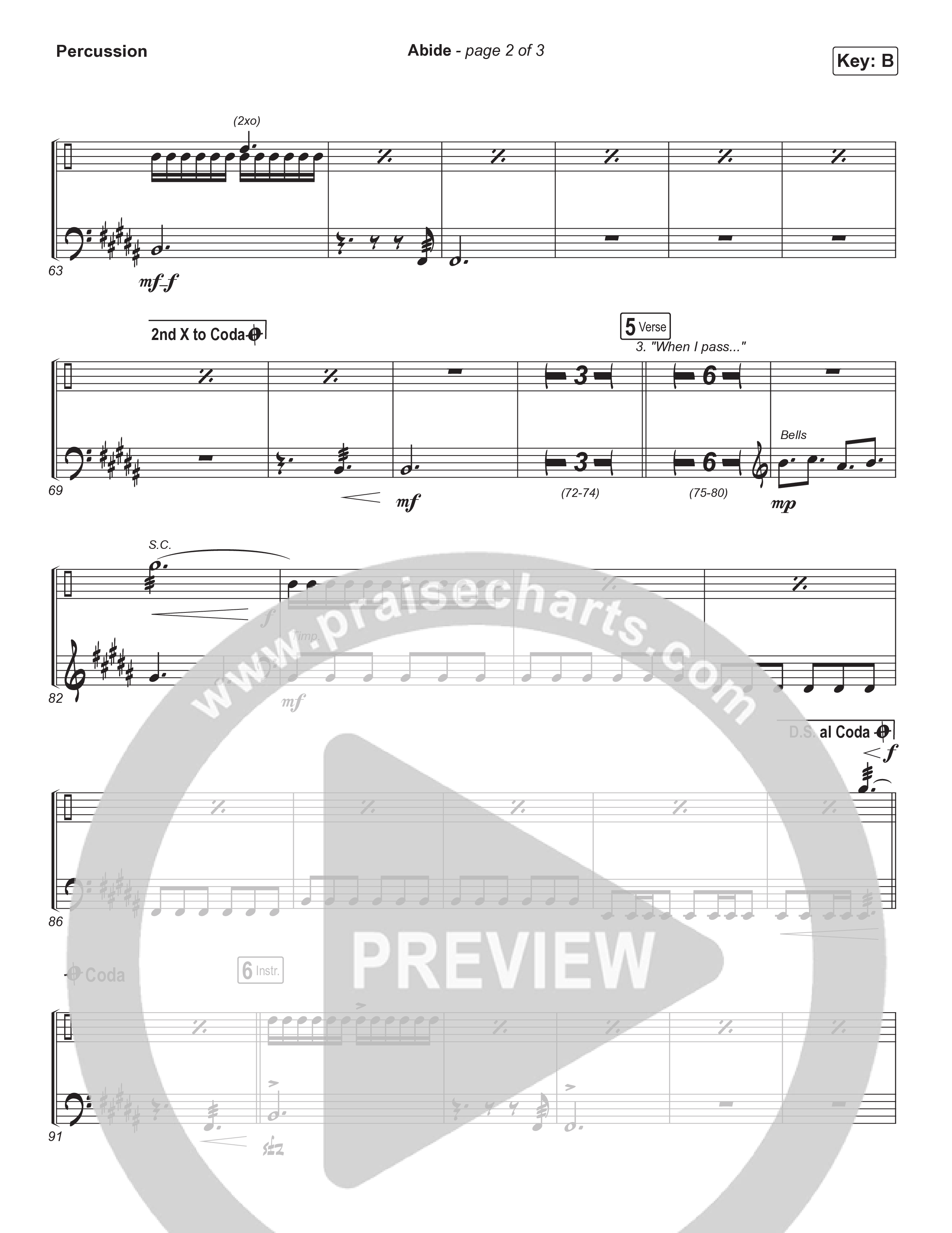 Abide (Choral Anthem SATB) Percussion (The Worship Initiative / Shane & Shane / Arr. Luke Gambill)