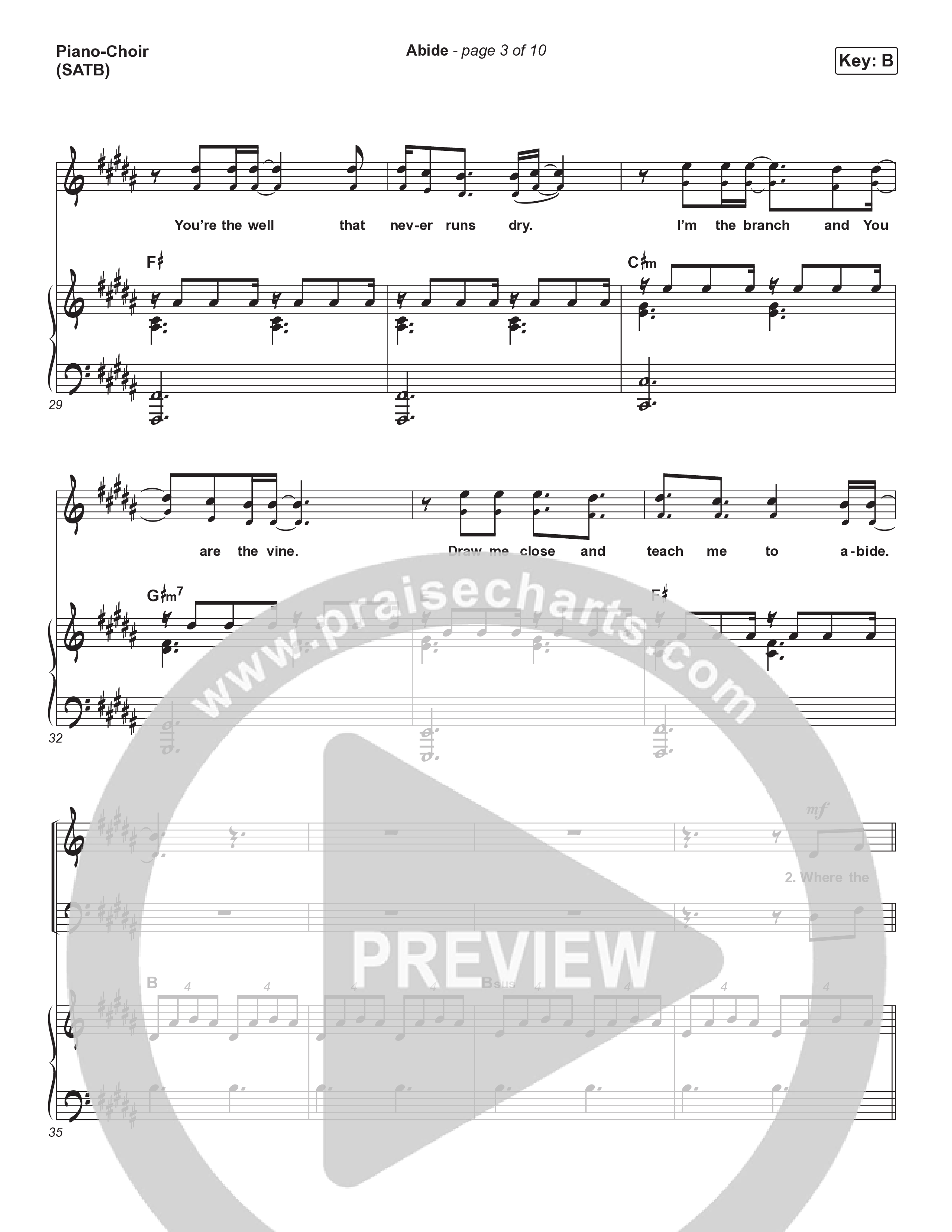 Abide (Choral Anthem SATB) Piano/Vocal (SATB) (The Worship Initiative / Shane & Shane / Arr. Luke Gambill)
