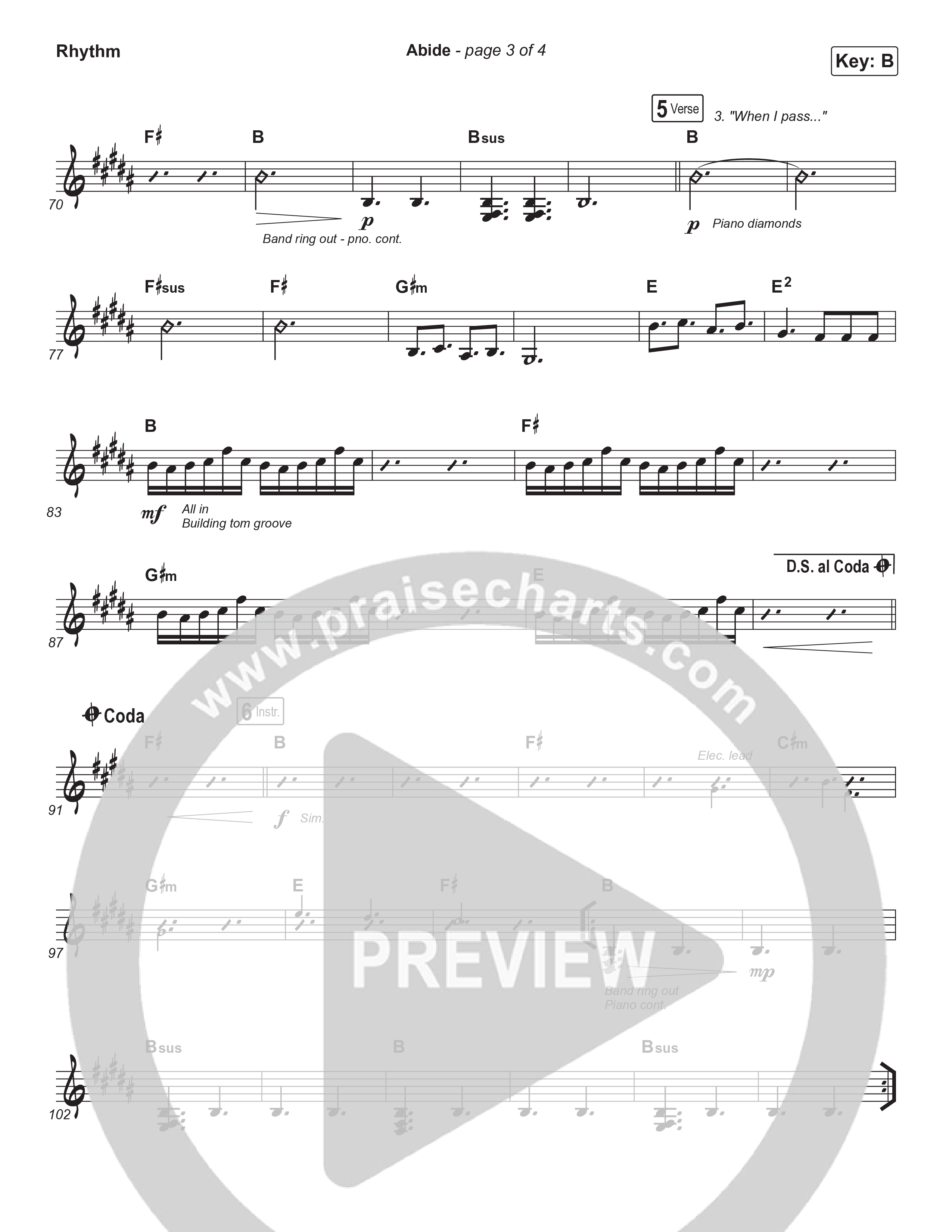 Abide (Choral Anthem SATB) Rhythm Chart (The Worship Initiative / Shane & Shane / Arr. Luke Gambill)