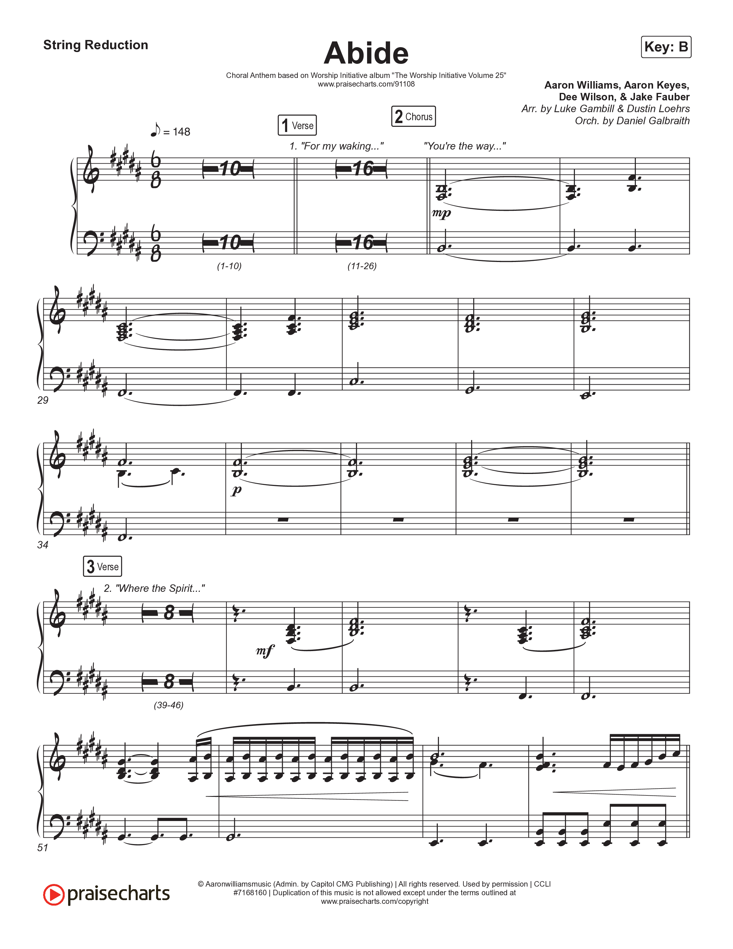Abide (Choral Anthem SATB) String Reduction (The Worship Initiative / Shane & Shane / Arr. Luke Gambill)