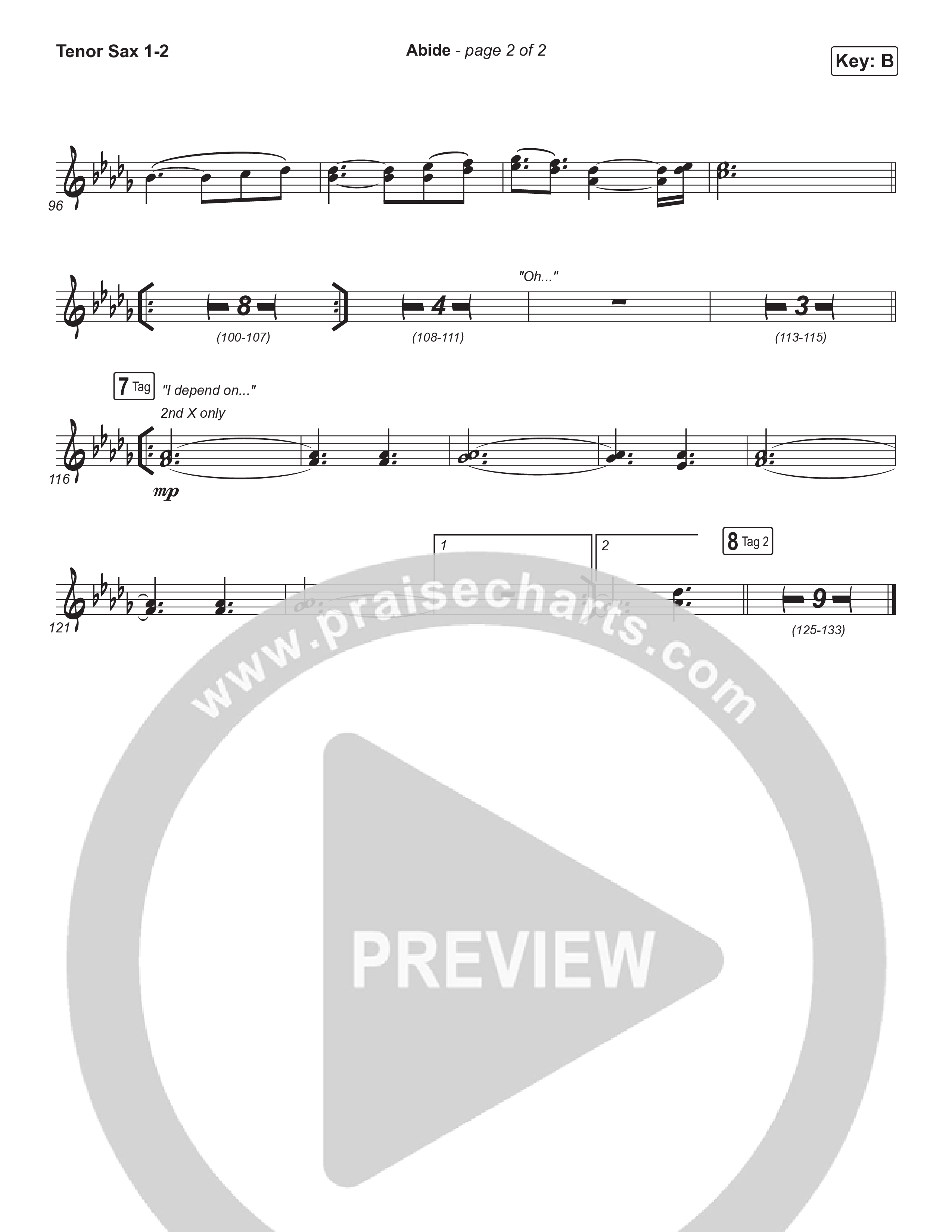 Abide (Choral Anthem SATB) Tenor Sax 1,2 (The Worship Initiative / Shane & Shane / Arr. Luke Gambill)