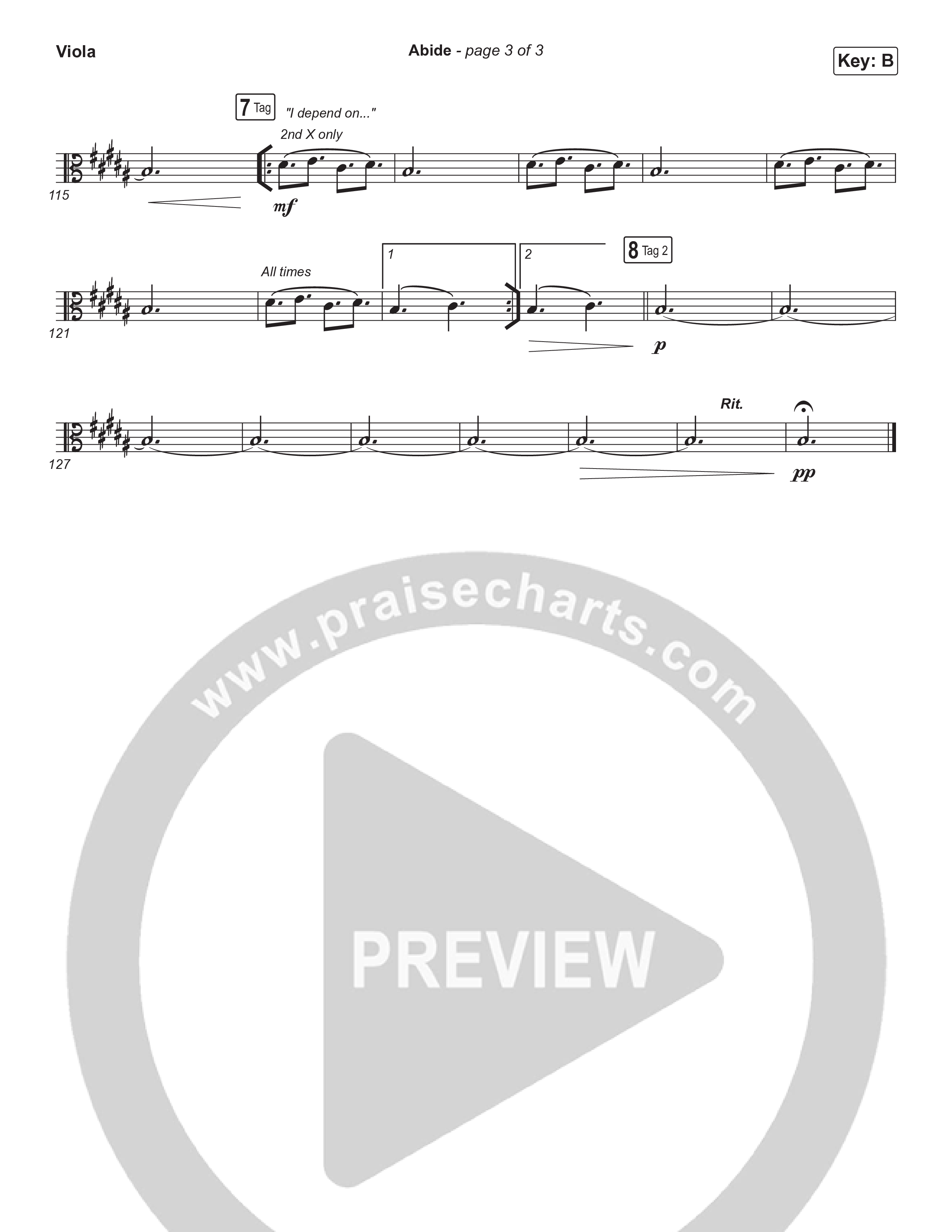 Abide (Choral Anthem SATB) Viola (The Worship Initiative / Shane & Shane / Arr. Luke Gambill)