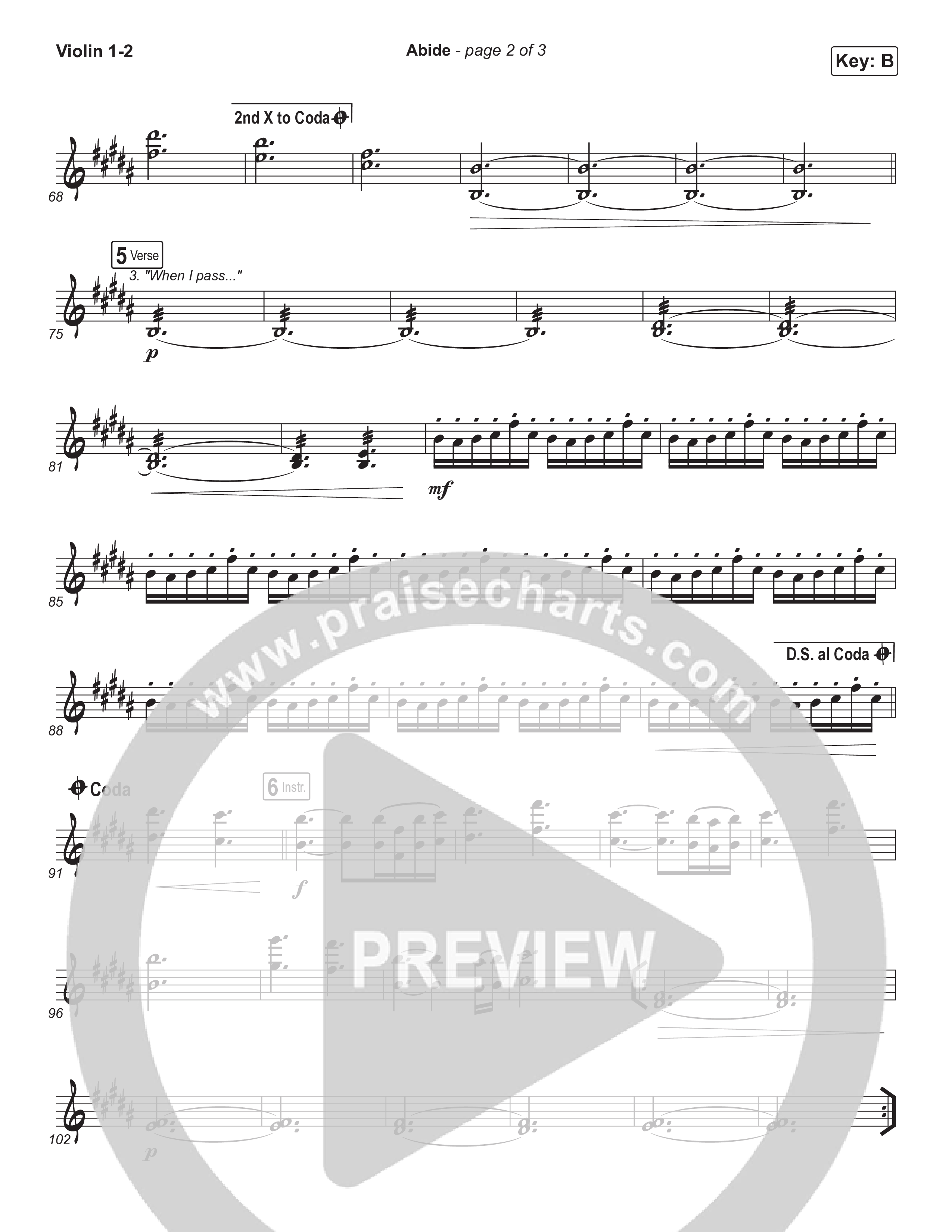 Abide (Choral Anthem SATB) String Pack (The Worship Initiative / Shane & Shane / Arr. Luke Gambill)
