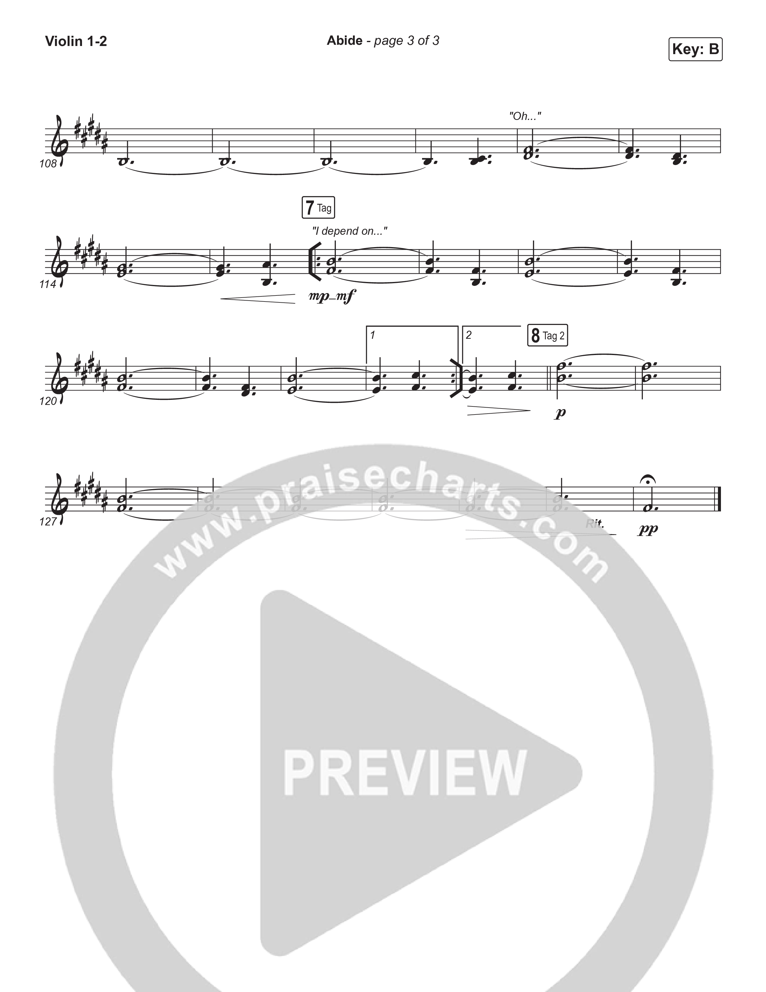 Abide (Choral Anthem SATB) String Pack (The Worship Initiative / Shane & Shane / Arr. Luke Gambill)