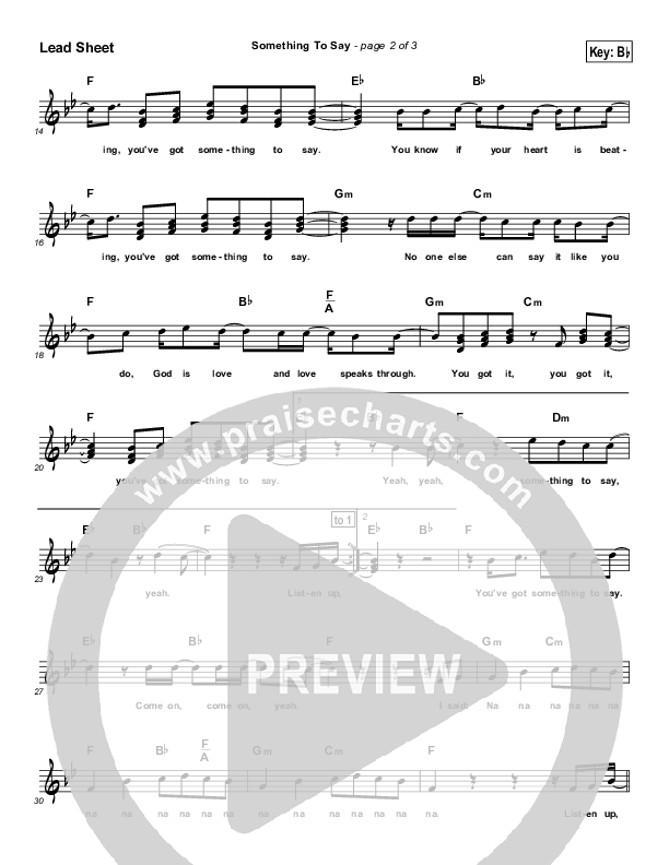 Something To Say Lead Sheet (Matthew West)