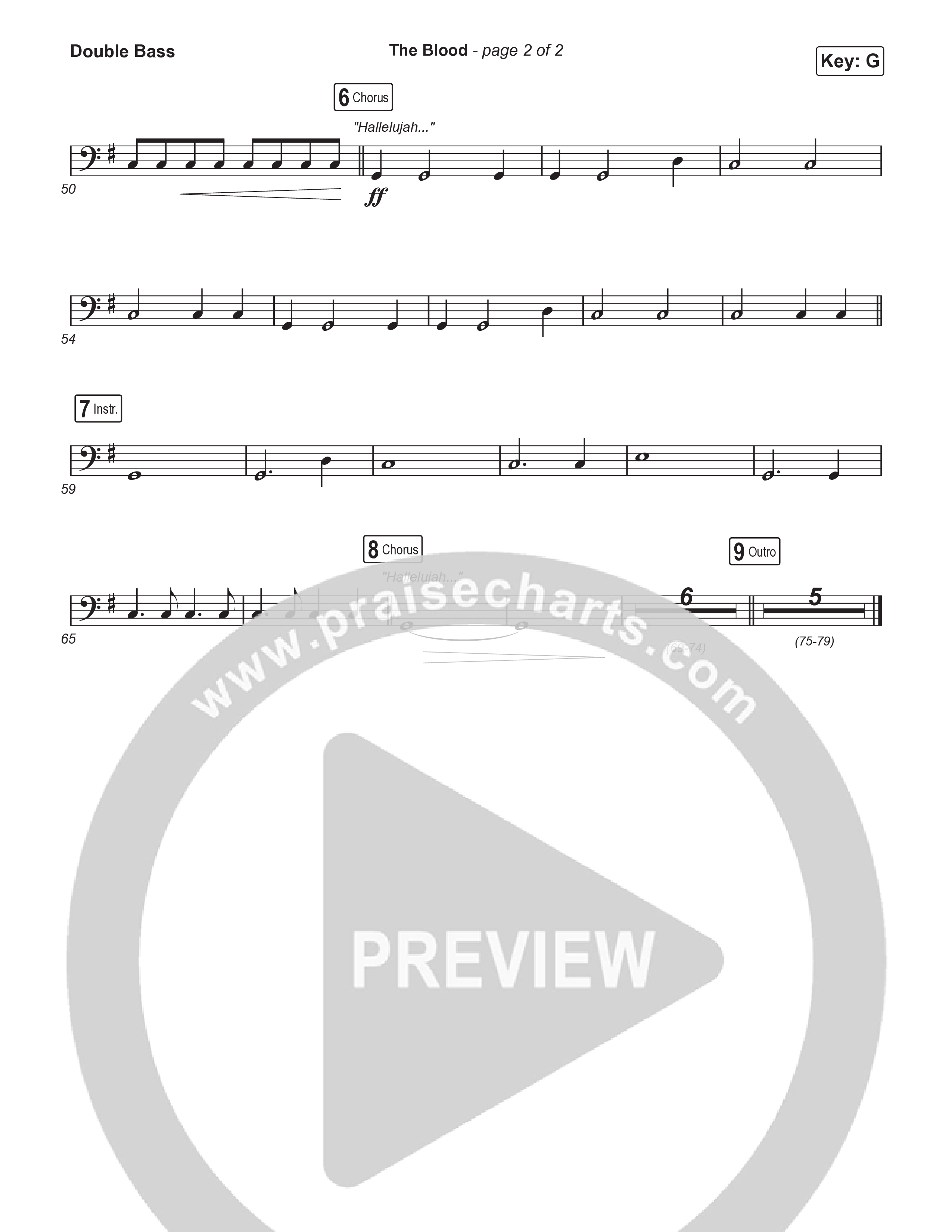 The Blood (Choral Anthem SATB) String Bass (Bethel Music / David Funk / Arr. Luke Gambill)