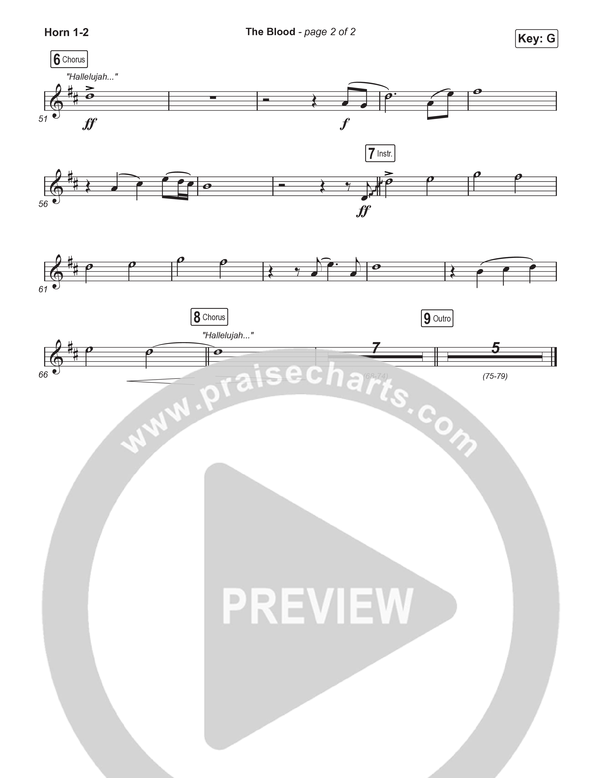 The Blood (Choral Anthem SATB) Brass Pack (Bethel Music / David Funk / Arr. Luke Gambill)