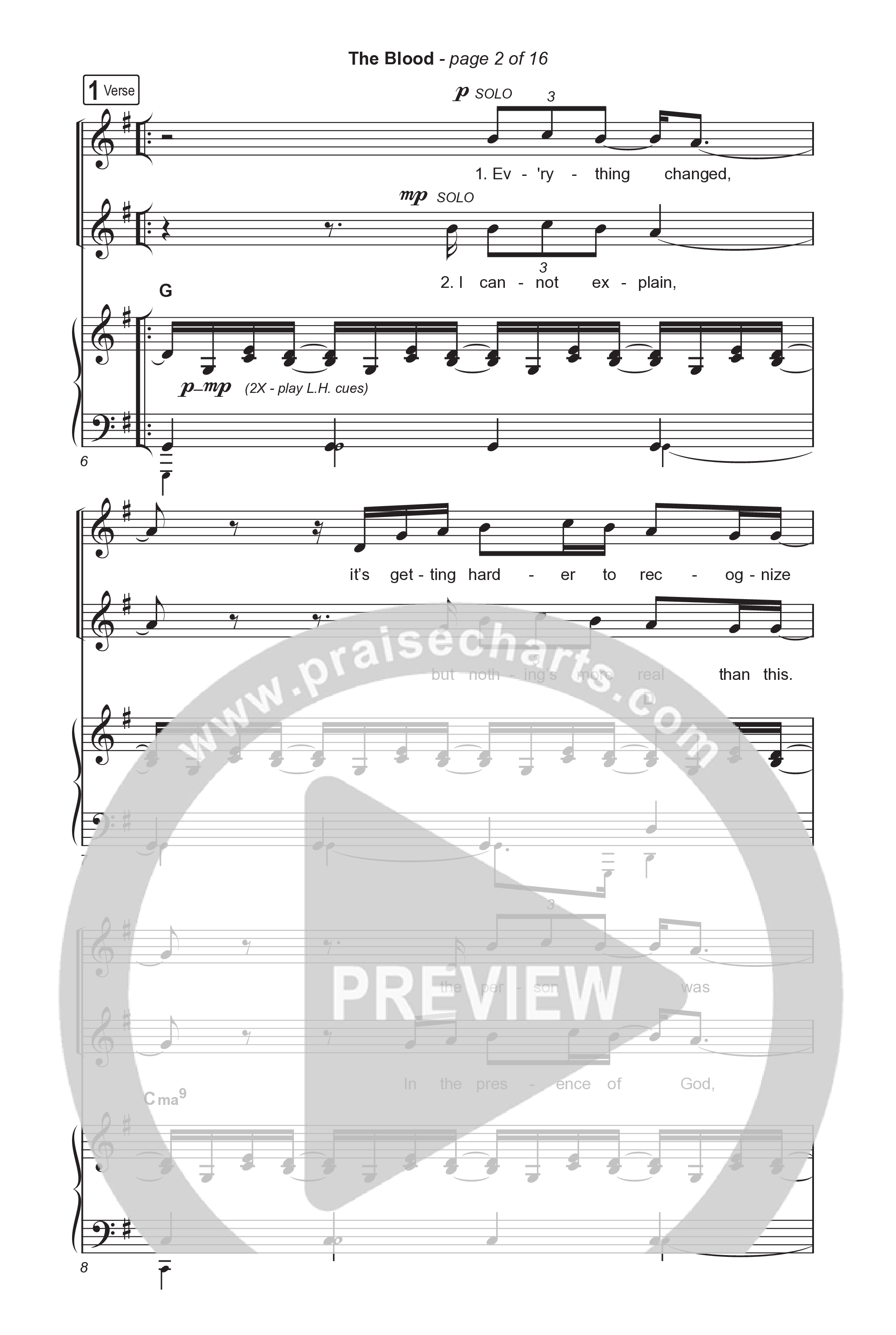 The Blood (Choral Anthem SATB) Octavo (SATB & Pno) (Bethel Music / David Funk / Arr. Luke Gambill)