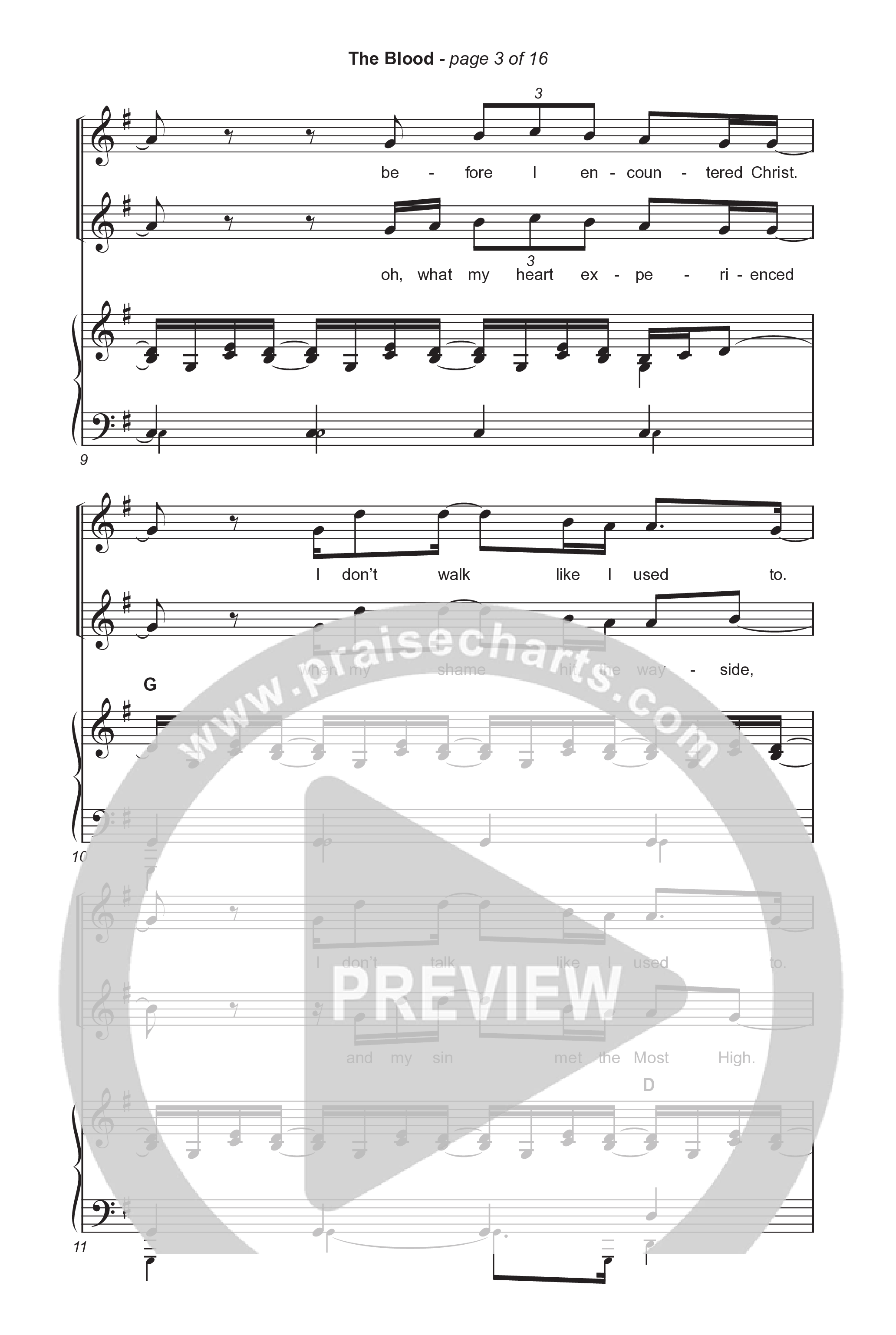 The Blood (Choral Anthem SATB) Octavo (SATB & Pno) (Bethel Music / David Funk / Arr. Luke Gambill)