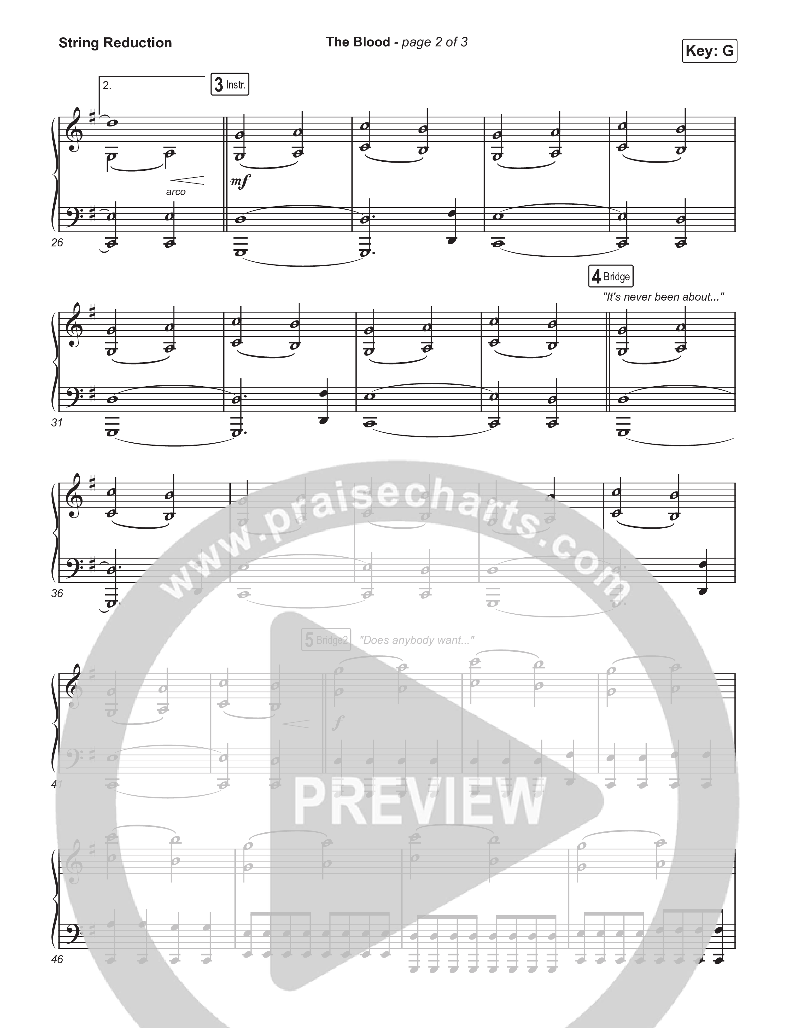 The Blood (Choral Anthem SATB) String Reduction (Bethel Music / David Funk / Arr. Luke Gambill)