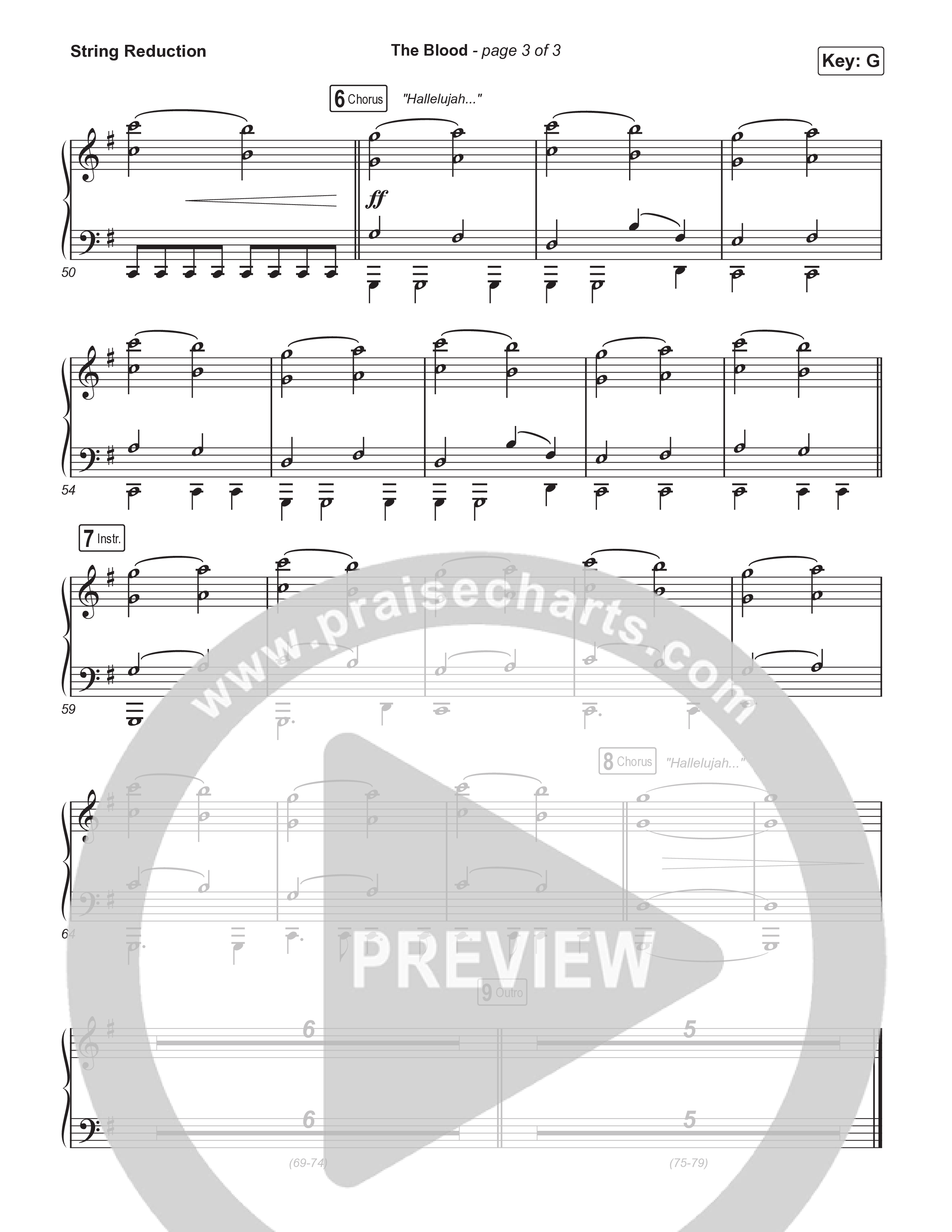 The Blood (Choral Anthem SATB) String Reduction (Bethel Music / David Funk / Arr. Luke Gambill)
