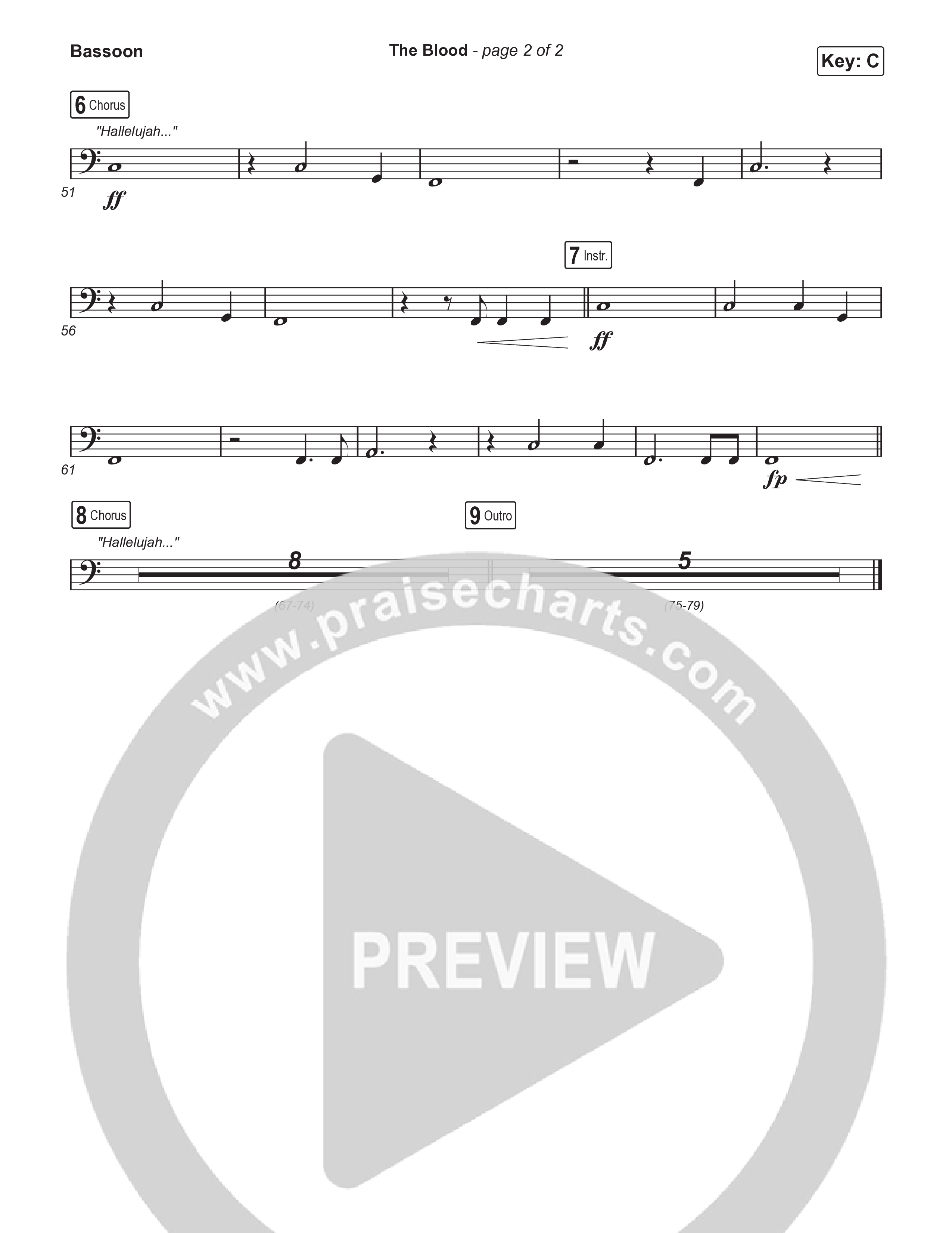 The Blood (Sing It Now) Bassoon (Bethel Music / David Funk / Arr. Luke Gambill)