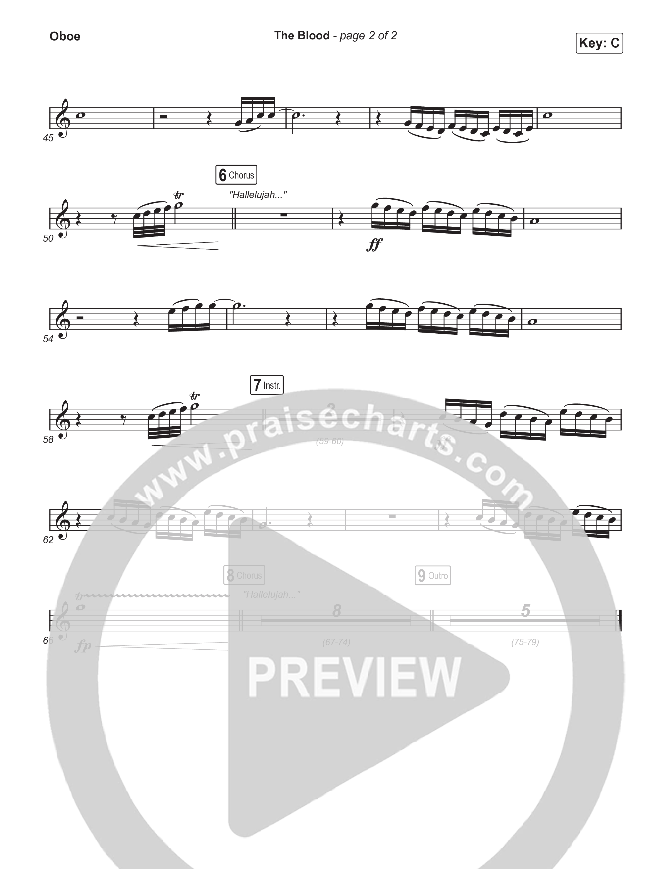 The Blood (Sing It Now) Oboe (Bethel Music / David Funk / Arr. Luke Gambill)