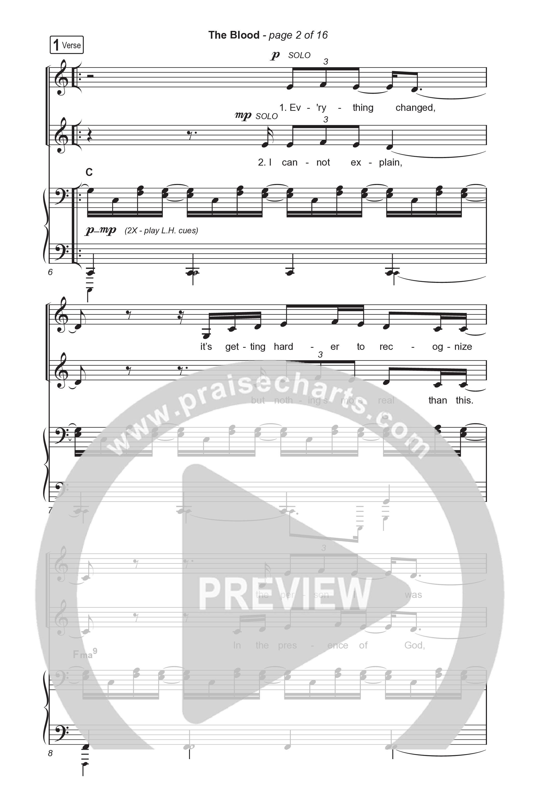 The Blood (Sing It Now) Octavo (SATB & Pno) (Bethel Music / David Funk / Arr. Luke Gambill)