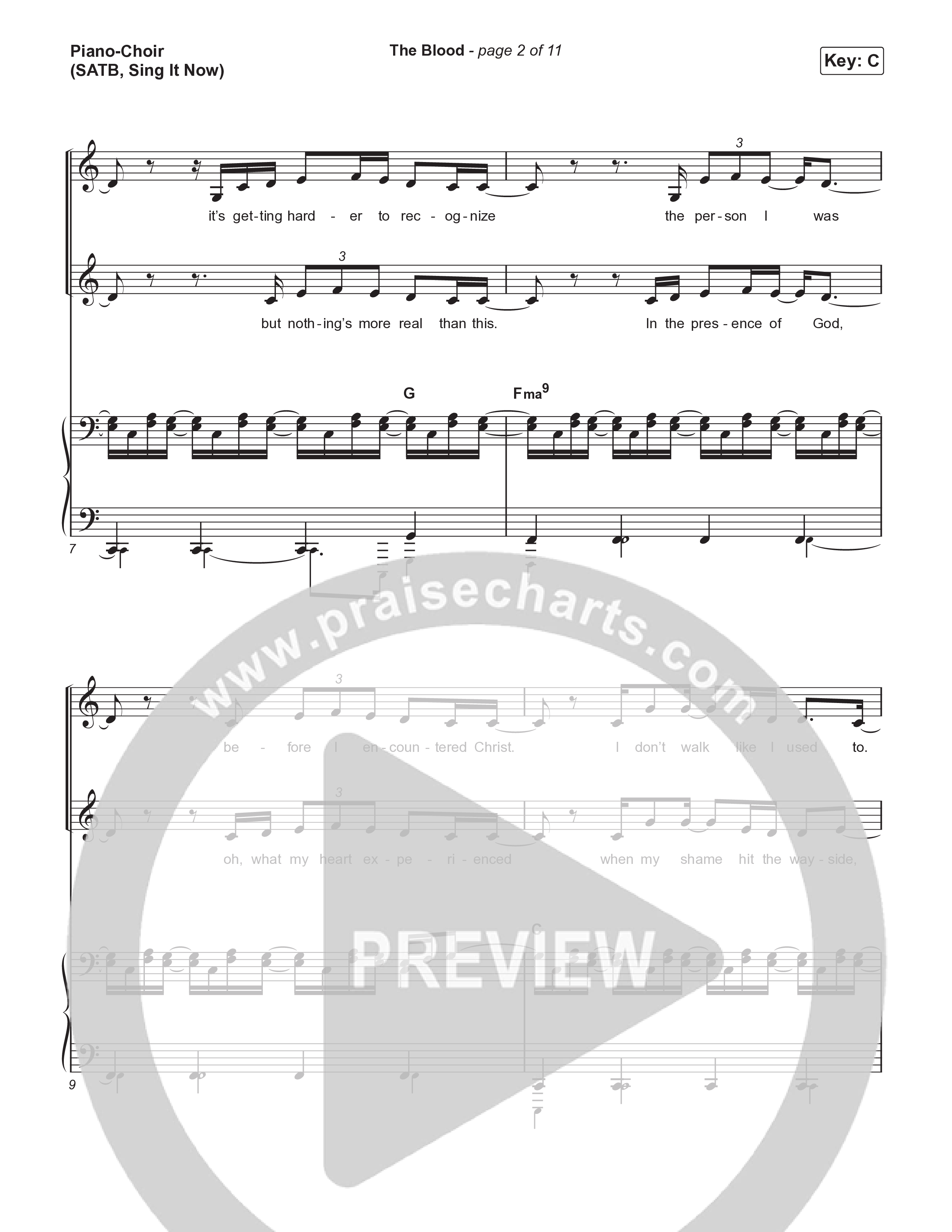 The Blood (Sing It Now) Piano/Choir (SATB) (Bethel Music / David Funk / Arr. Luke Gambill)