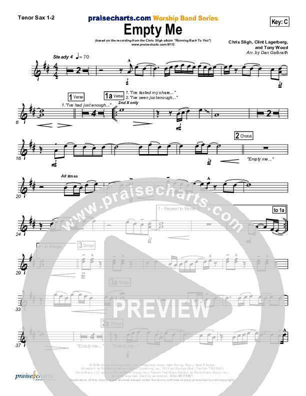 Empty Me Tenor Sax 1/2 (Chris Sligh)