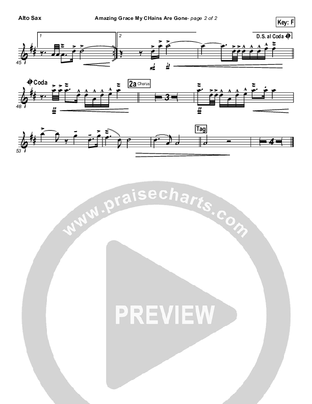 Amazing Grace (My Chains Are Gone) Alto Sax (Michael W. Smith)