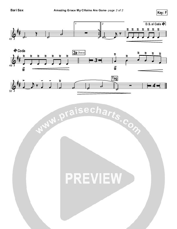 Amazing Grace (My Chains Are Gone) Bari Sax (Michael W. Smith)