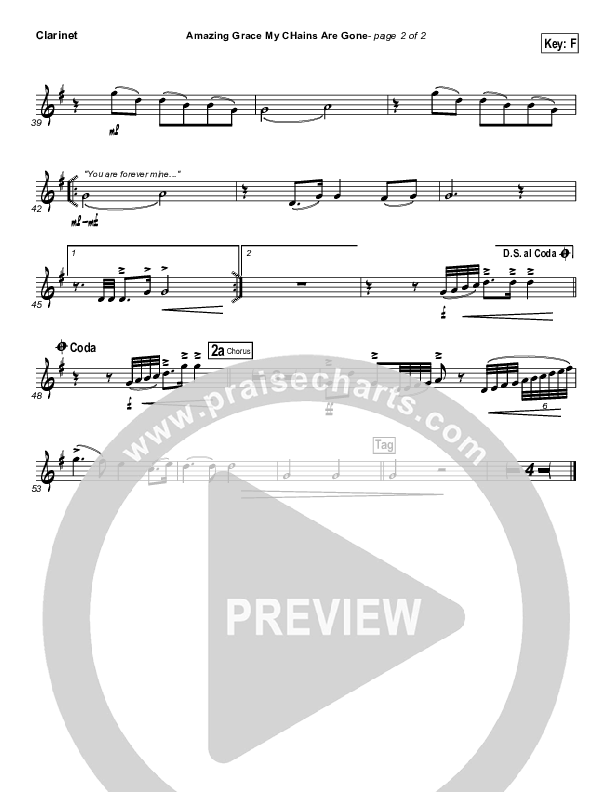 Amazing Grace (My Chains Are Gone) Clarinet (Michael W. Smith)