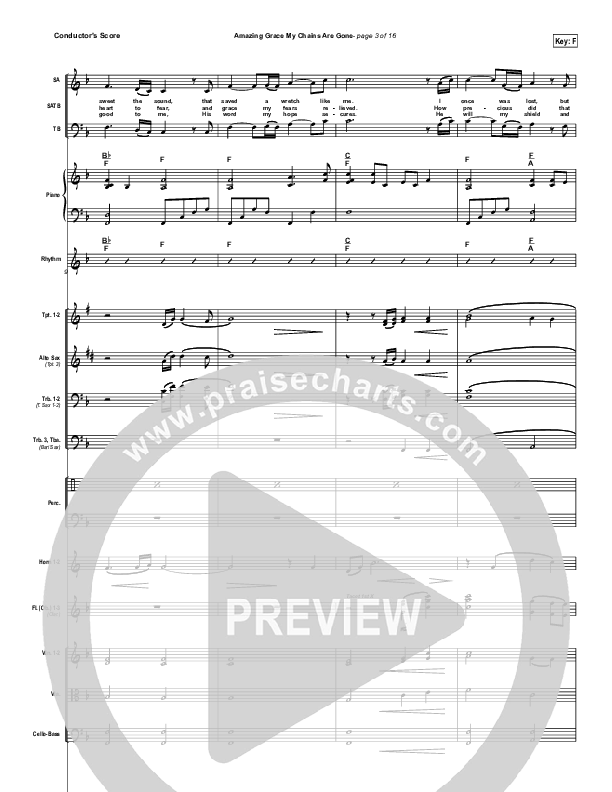 Amazing Grace (My Chains Are Gone) Conductor's Score (Michael W. Smith)