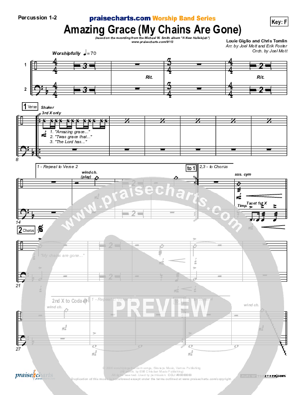 Amazing Grace (My Chains Are Gone) Percussion (Michael W. Smith)