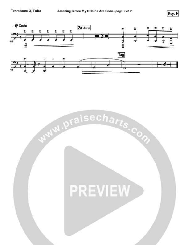 Amazing Grace (My Chains Are Gone) Trombone 3/Tuba (Michael W. Smith)