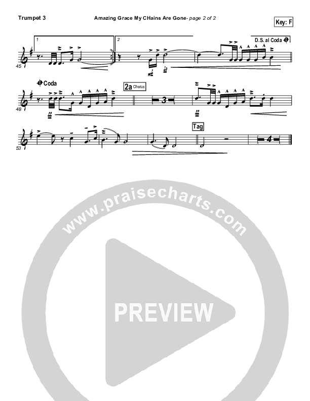 Amazing Grace (My Chains Are Gone) Trumpet 3 (Michael W. Smith)