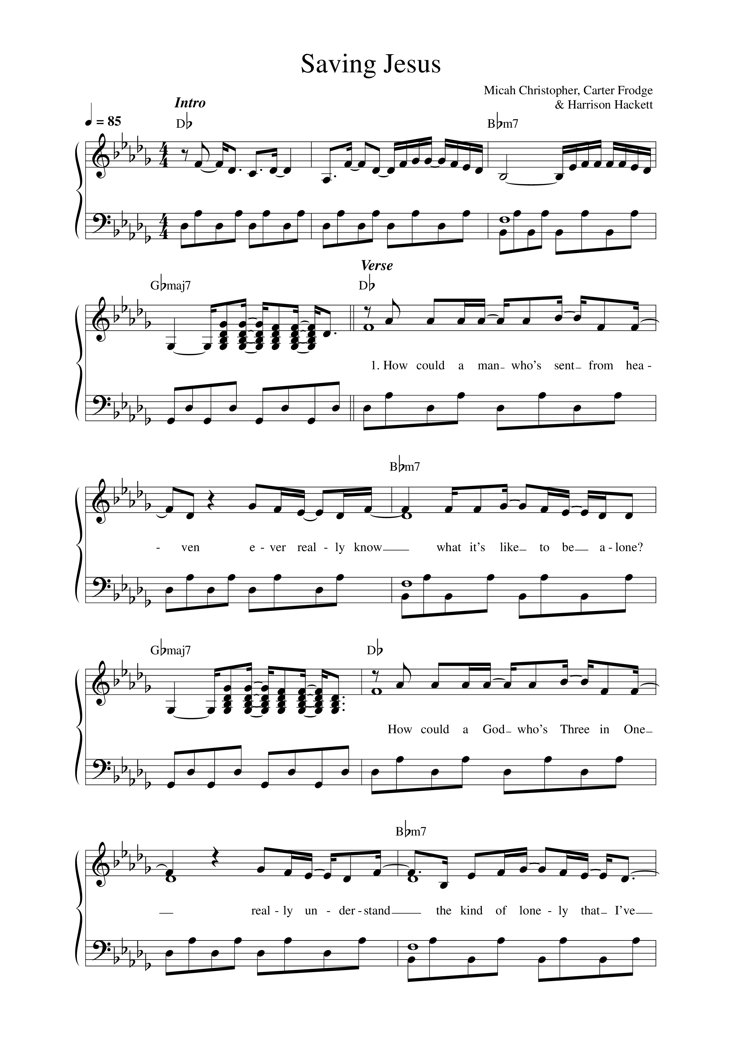 Saving Jesus Lead Sheet Melody (Micah Christopher)