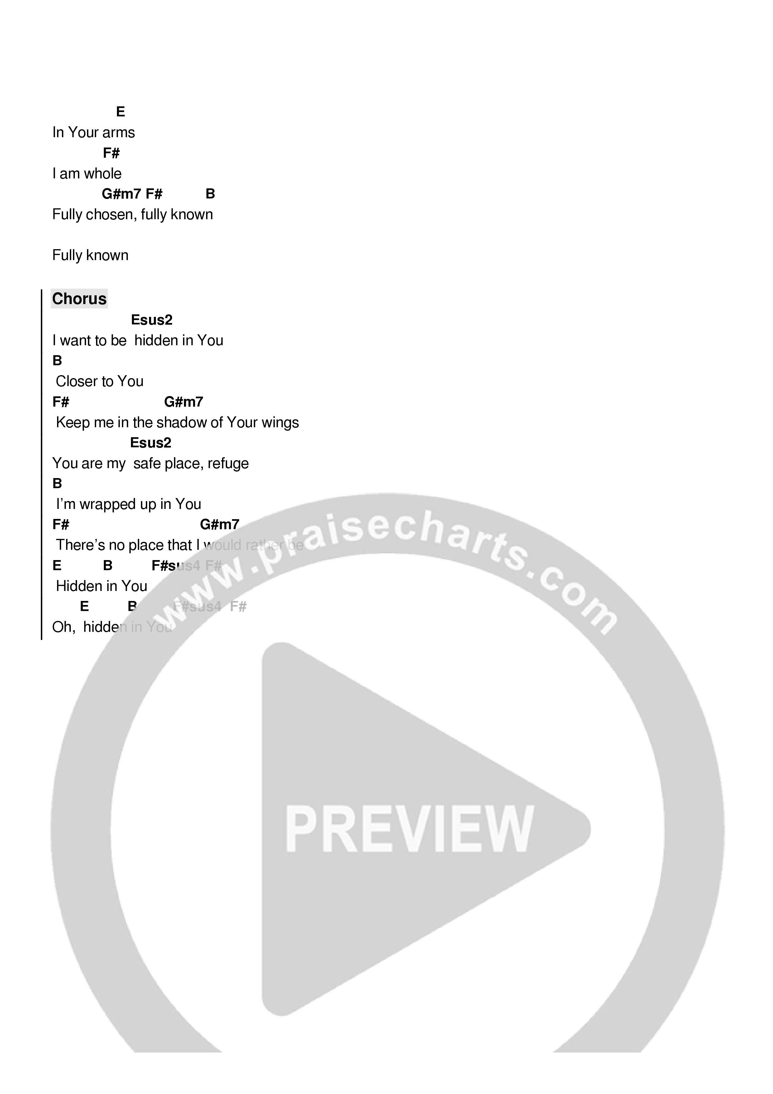 Hidden Chord Chart (Echo Harbor Worship / Sarah Kroger)