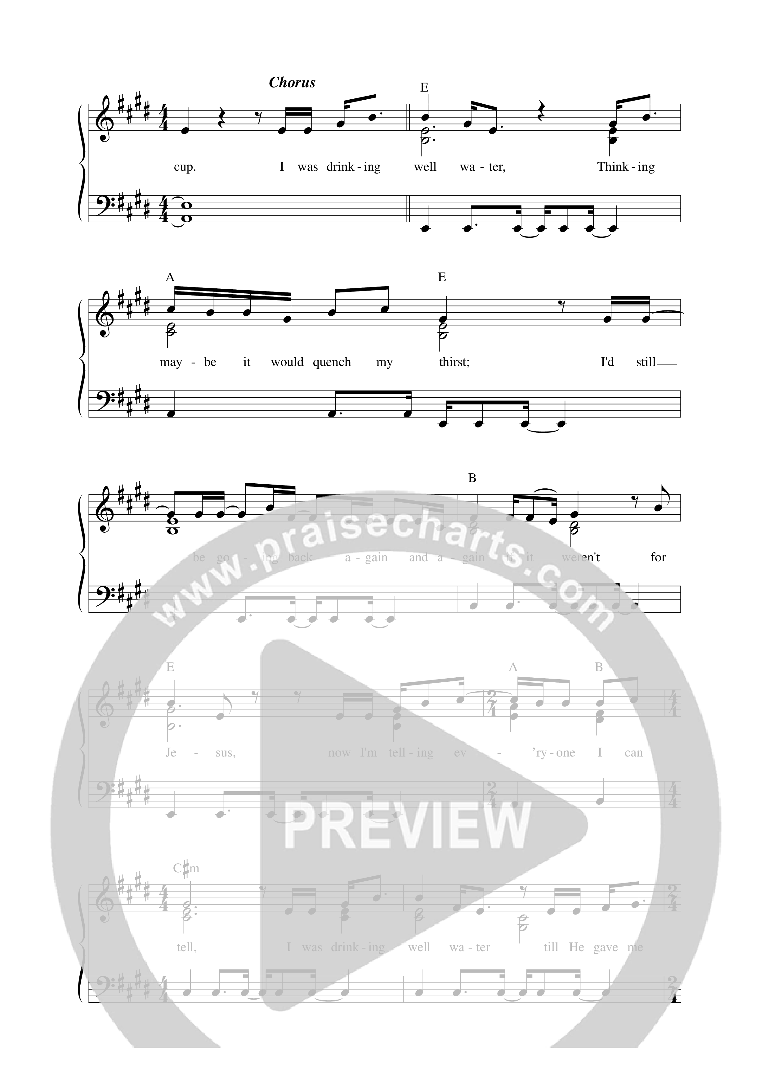 Well Water Lead Sheet Melody (Micah Christopher)