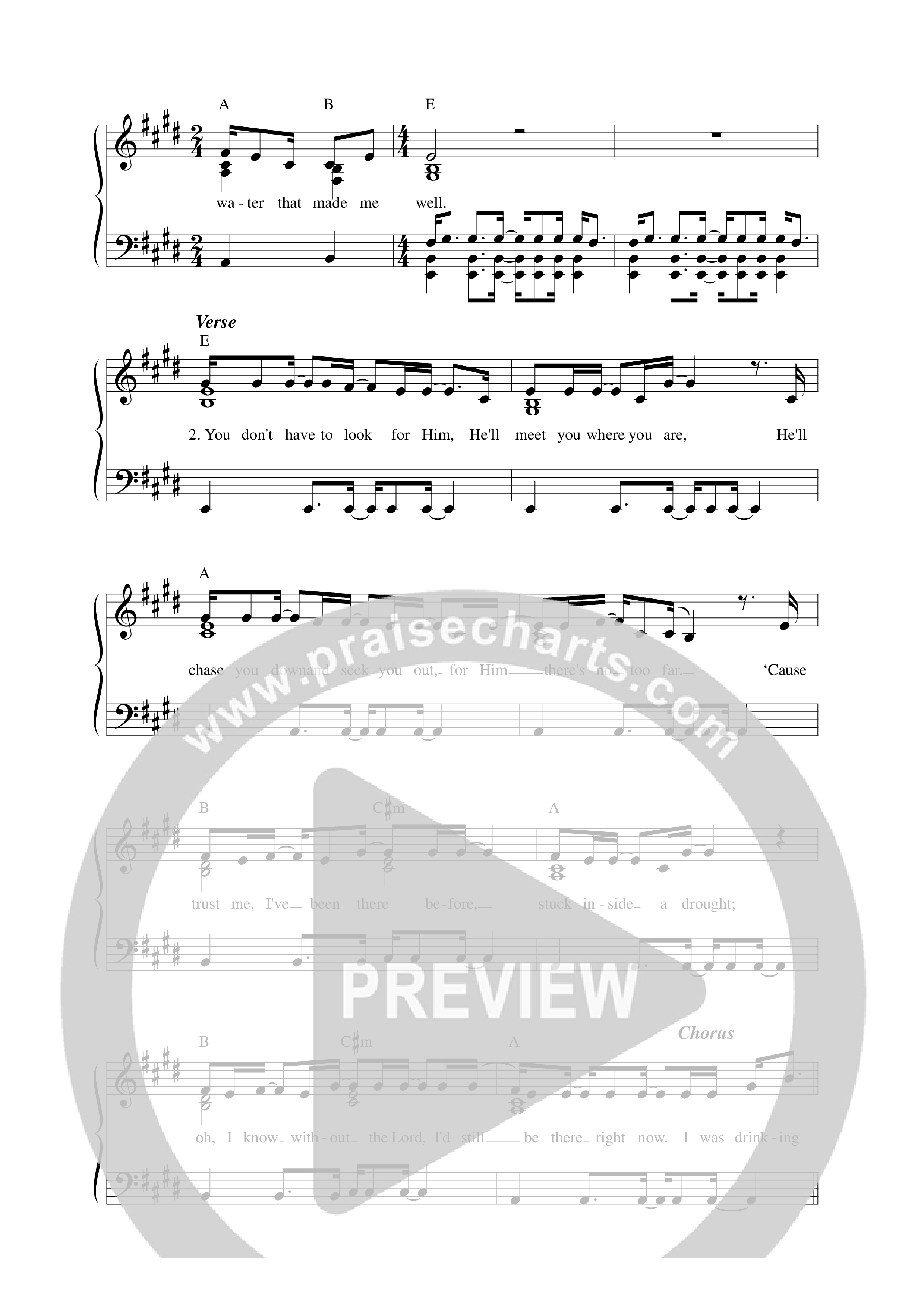 Well Water Lead Sheet Melody (Micah Christopher)