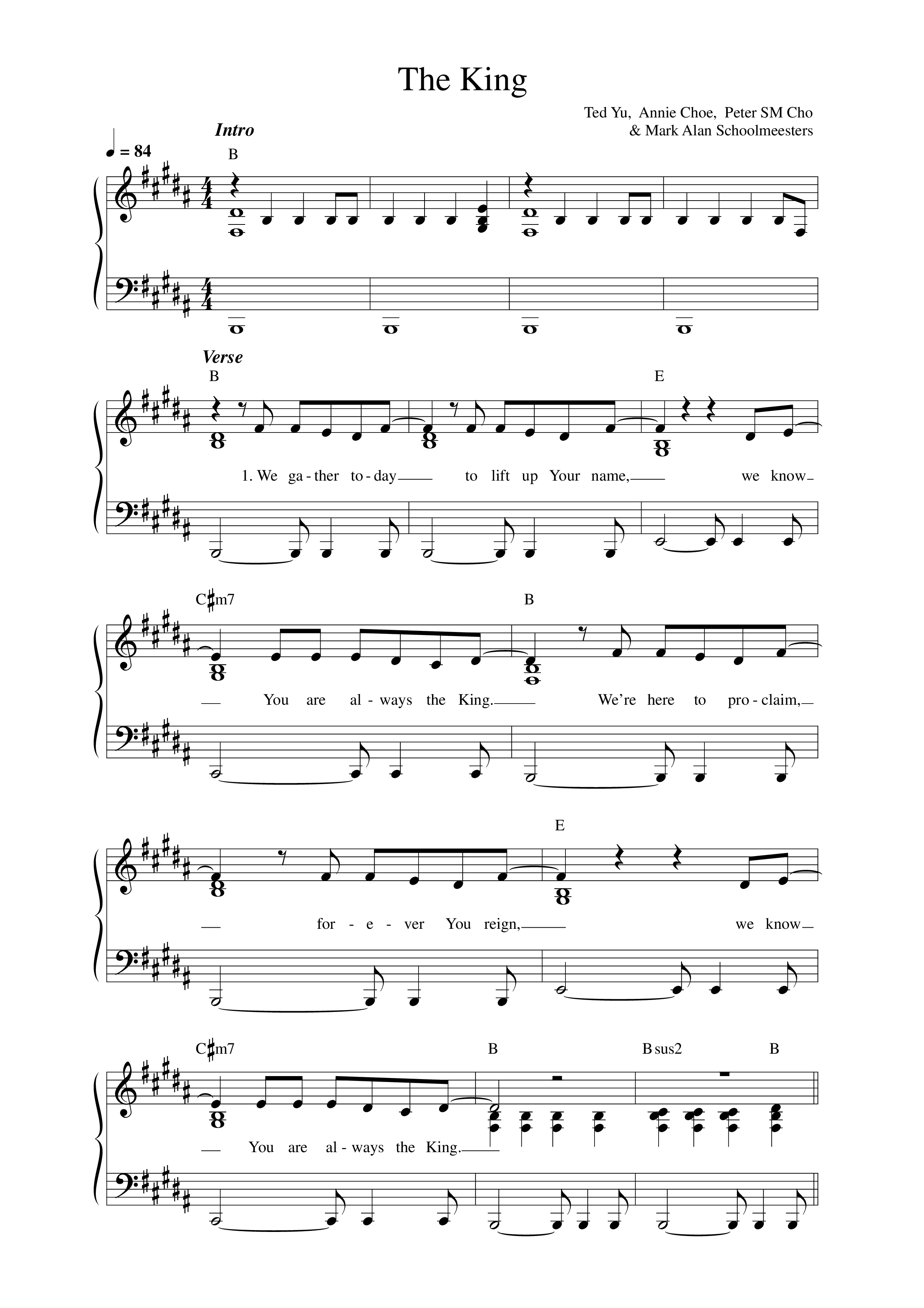 The King Lead Sheet Melody (REVERE / Isaiah 6tyOne / Kua Worship)