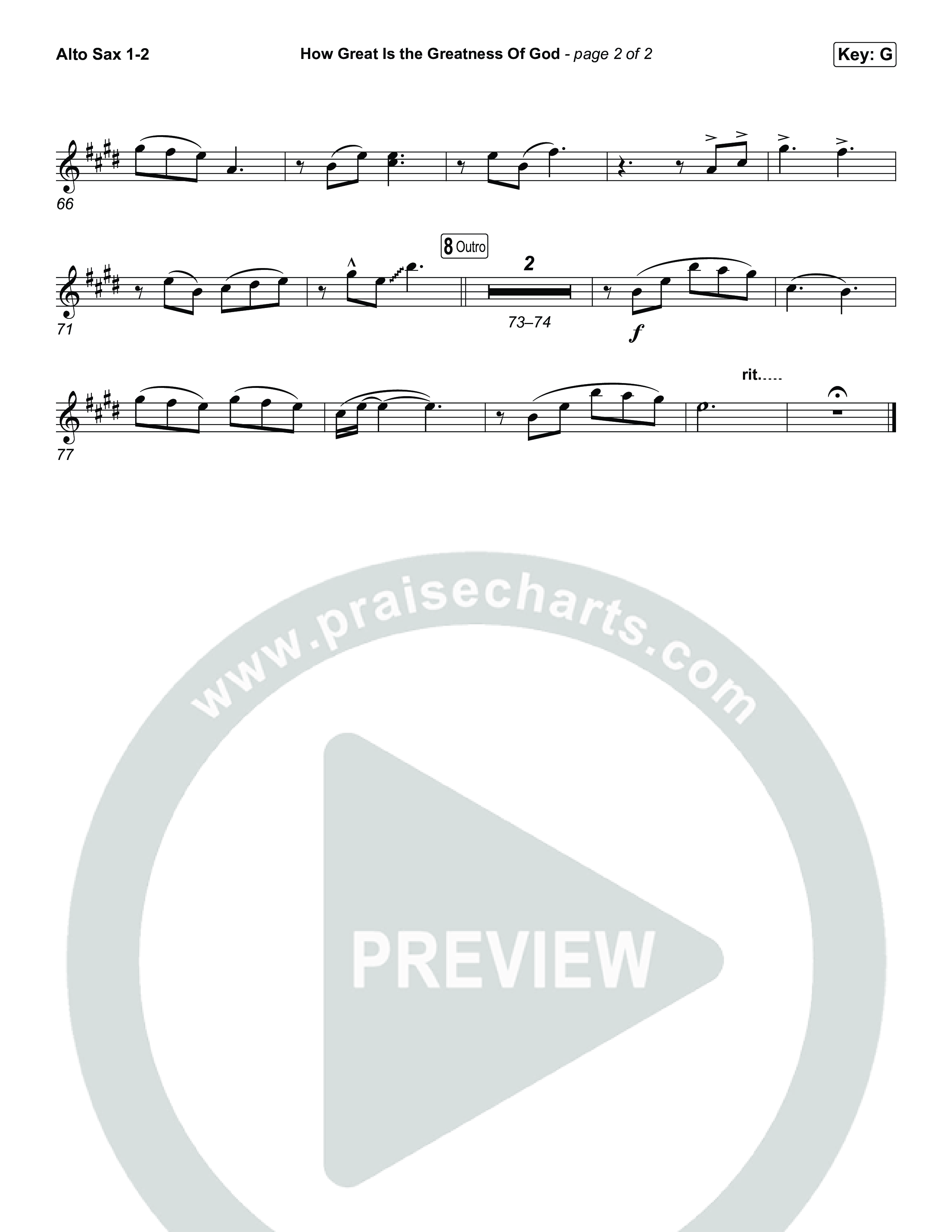 How Great Is The Greatness Of God Alto Sax 1,2 (Bryan Fowler / Matt Papa / Cochren & Co)