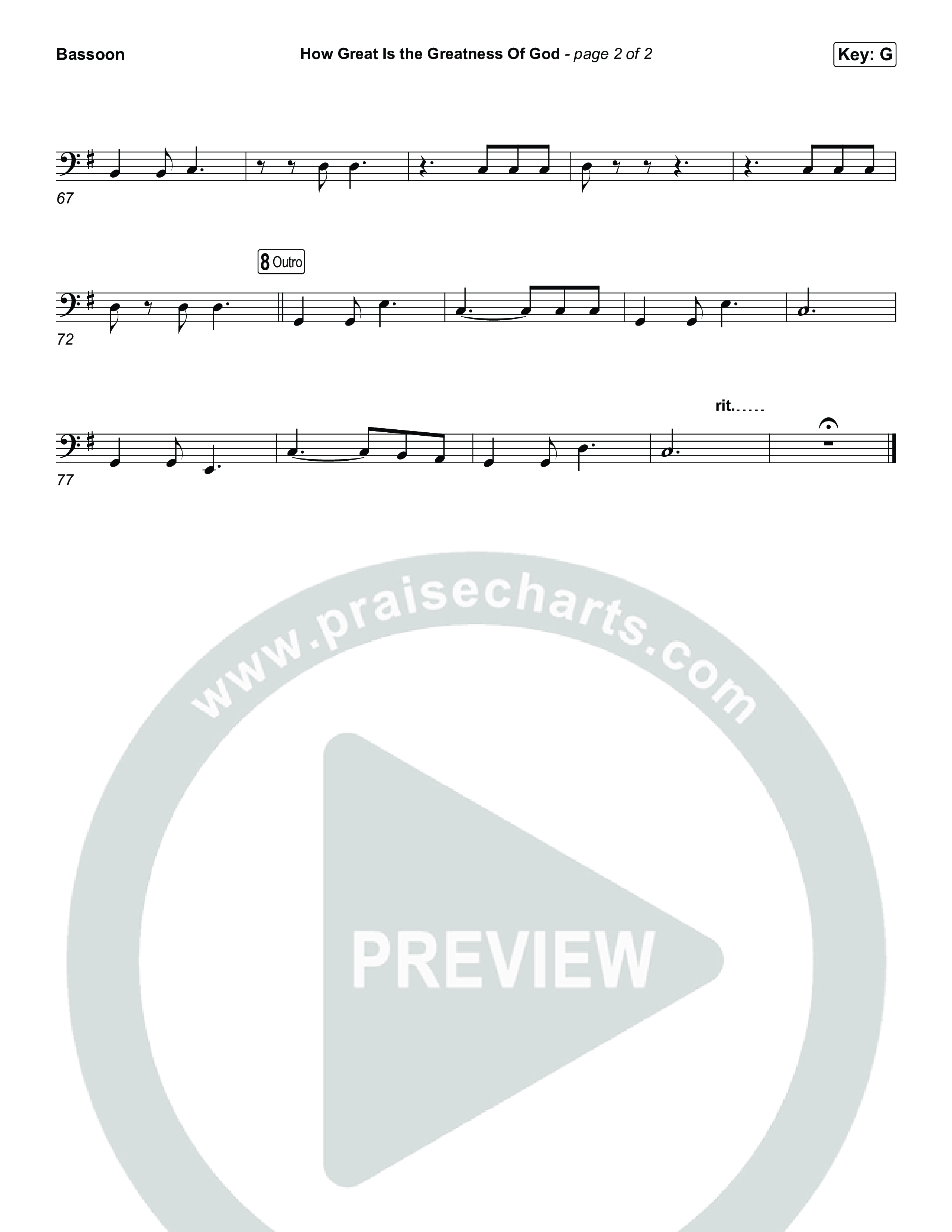 How Great Is The Greatness Of God Bassoon (Bryan Fowler / Matt Papa / Cochren & Co)
