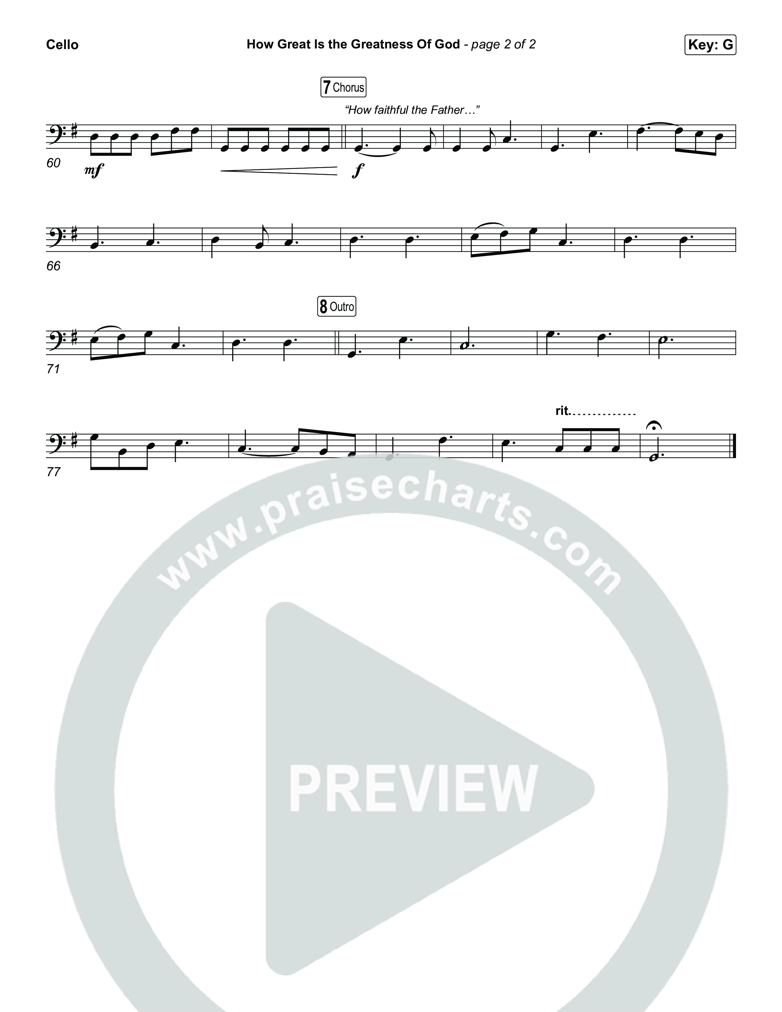 How Great Is The Greatness Of God Cello (Bryan Fowler / Matt Papa / Cochren & Co)