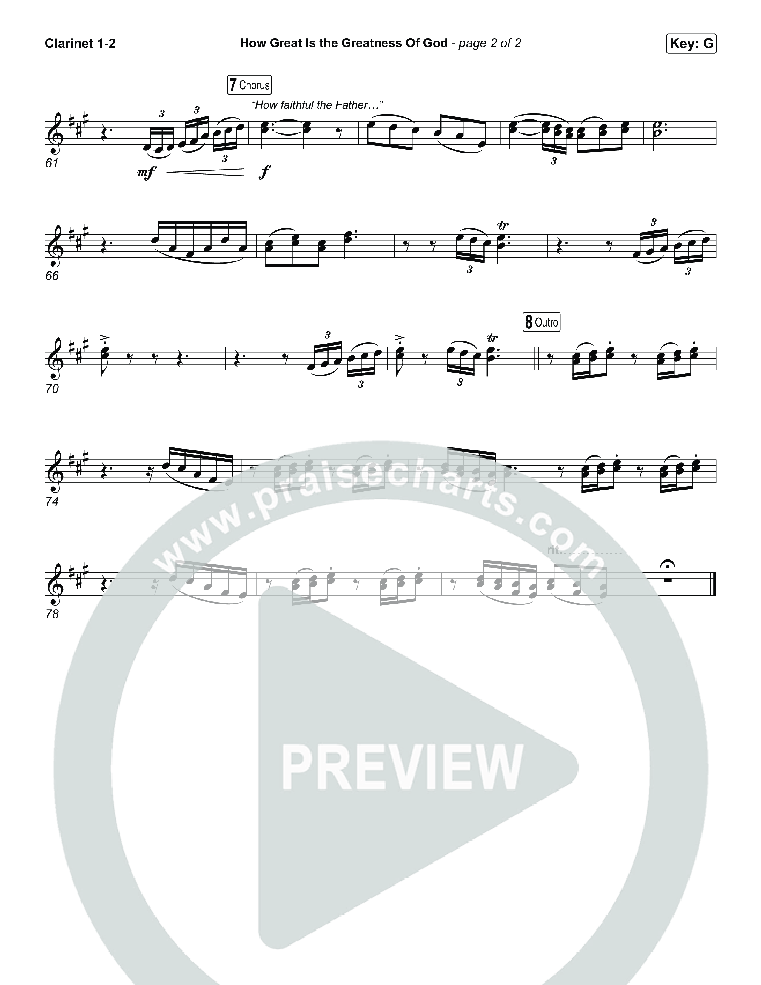 How Great Is The Greatness Of God Clarinet 1,2 (Bryan Fowler / Matt Papa / Cochren & Co)