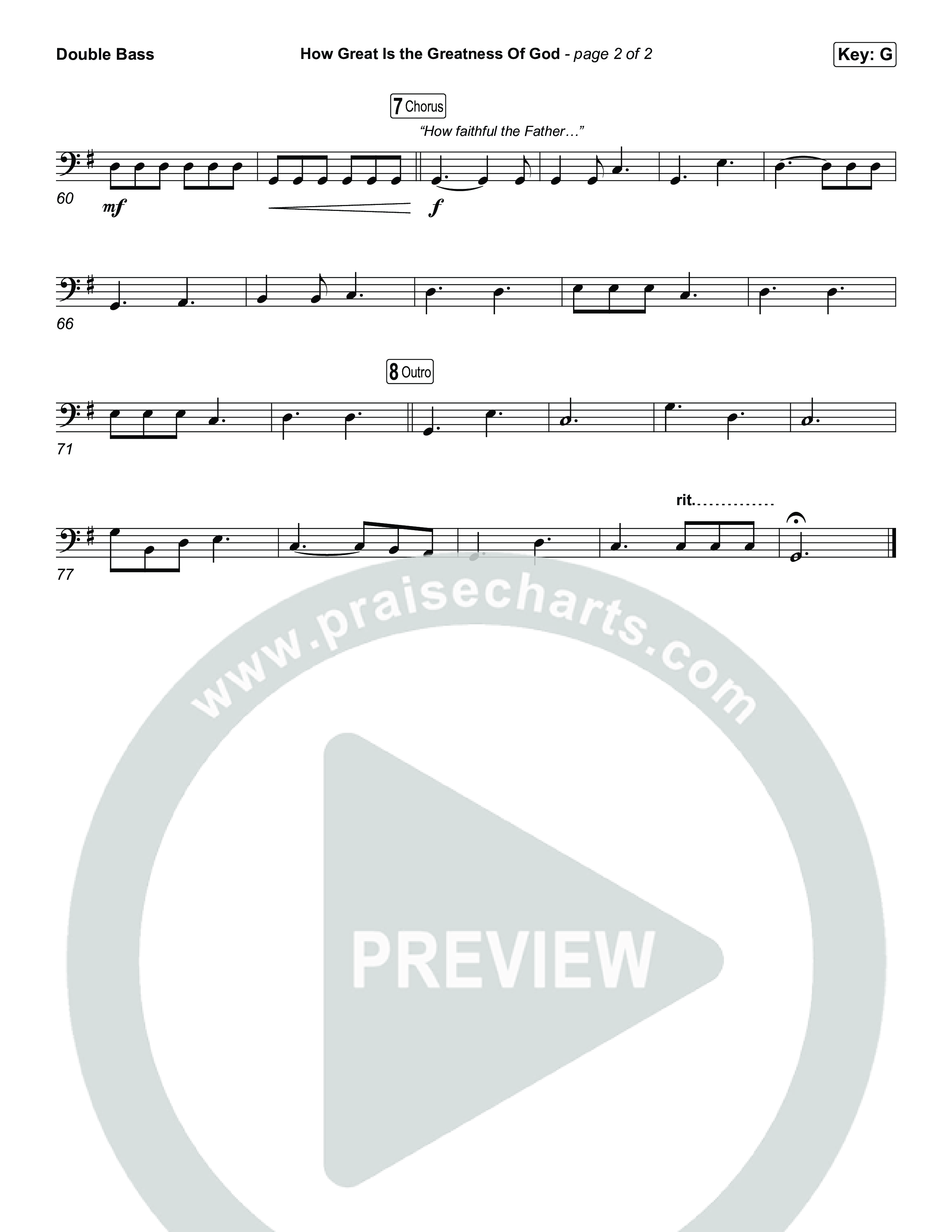 How Great Is The Greatness Of God String Bass (Bryan Fowler / Matt Papa / Cochren & Co)