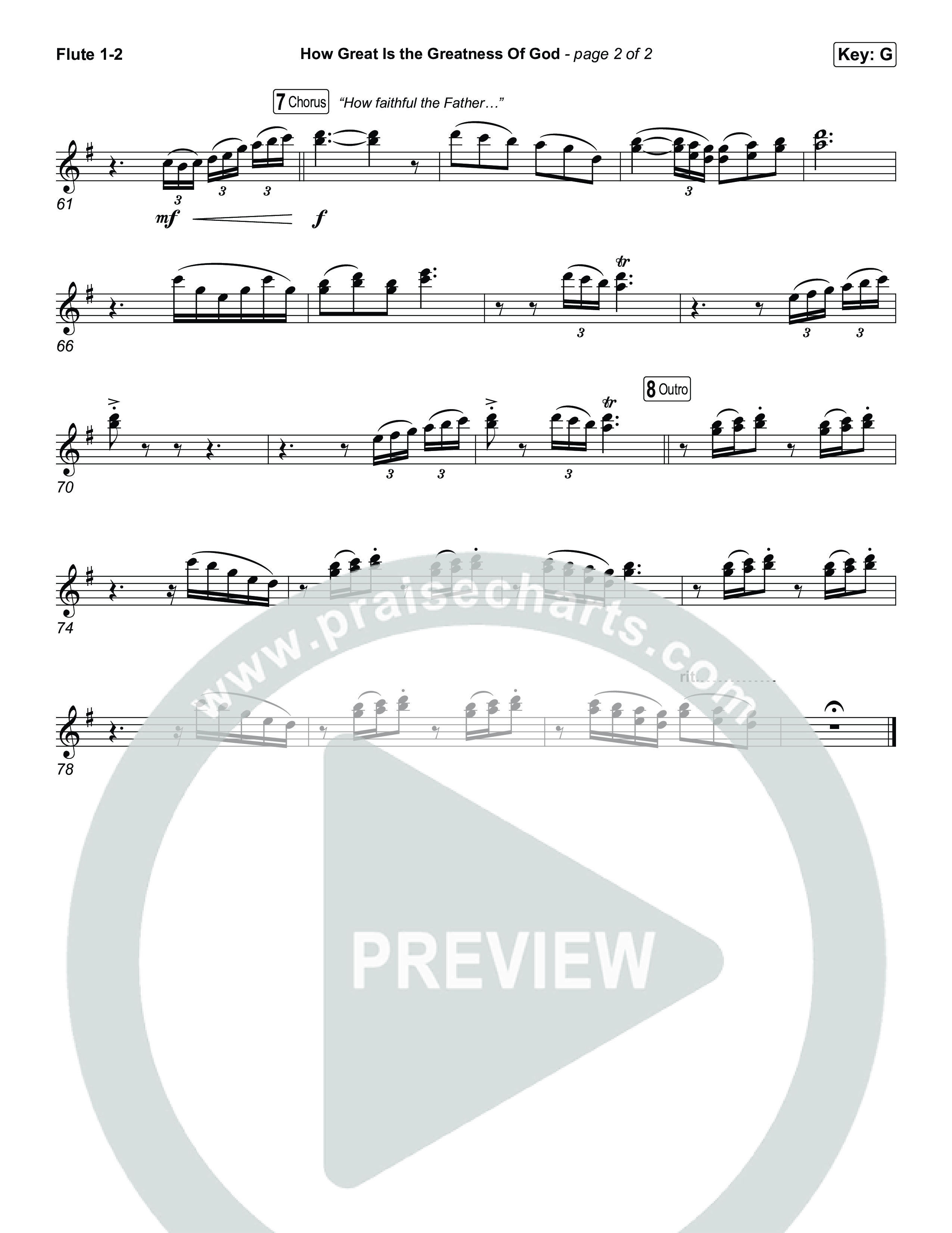 How Great Is The Greatness Of God Flute 1,2 (Bryan Fowler / Matt Papa / Cochren & Co)