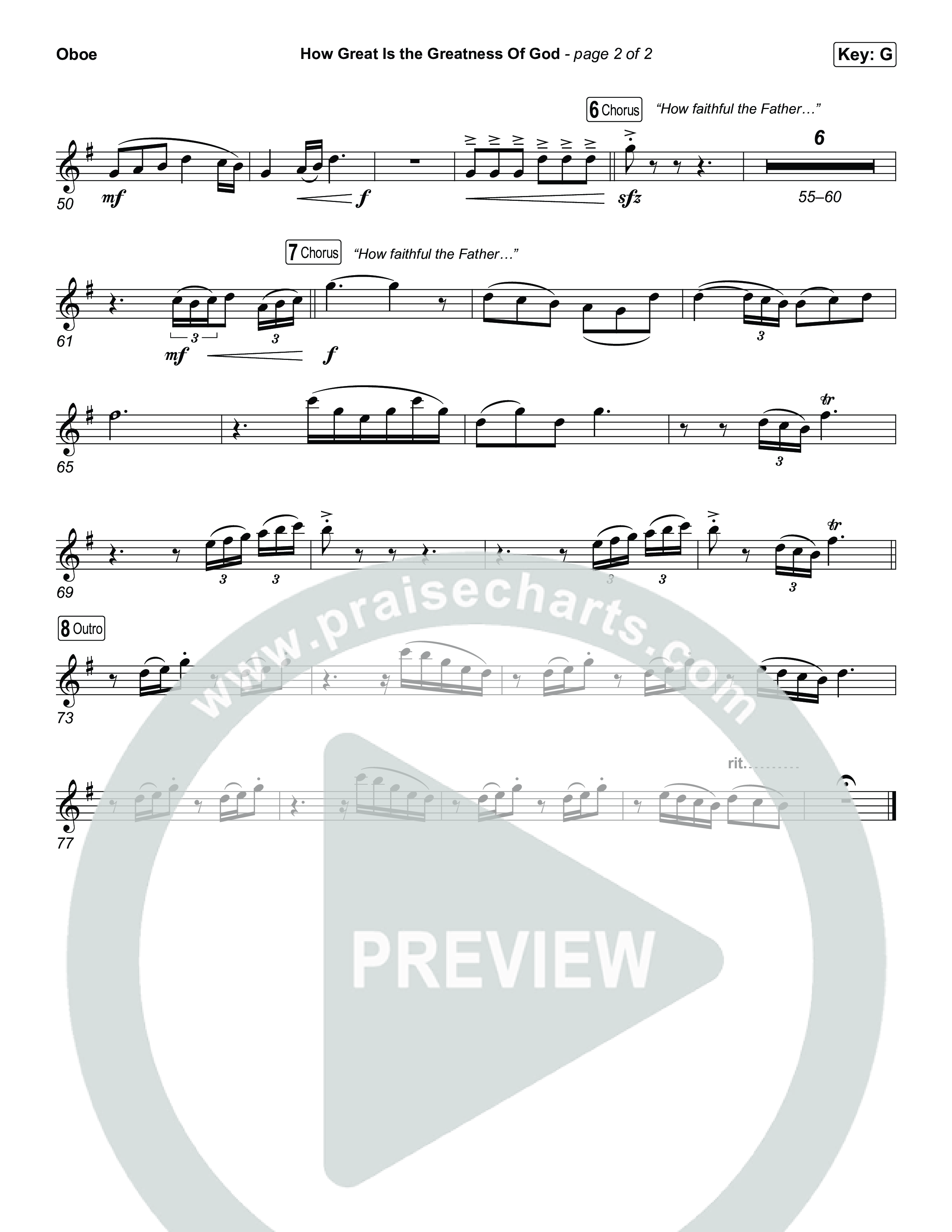 How Great Is The Greatness Of God Oboe (Bryan Fowler / Matt Papa / Cochren & Co)